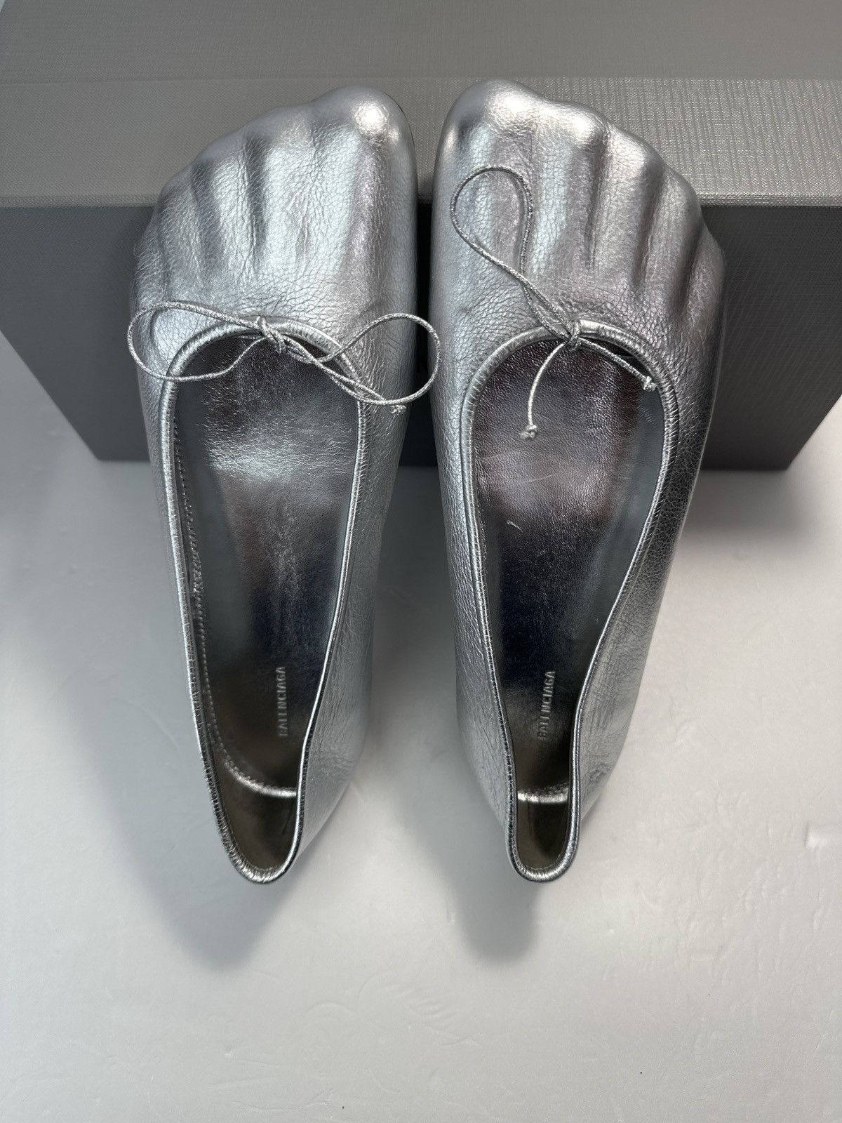 Balenciaga Balenciaga Fetish Metallic Ballerina Flat Size US 7.5 / IT 37.5 - 12 Thumbnail