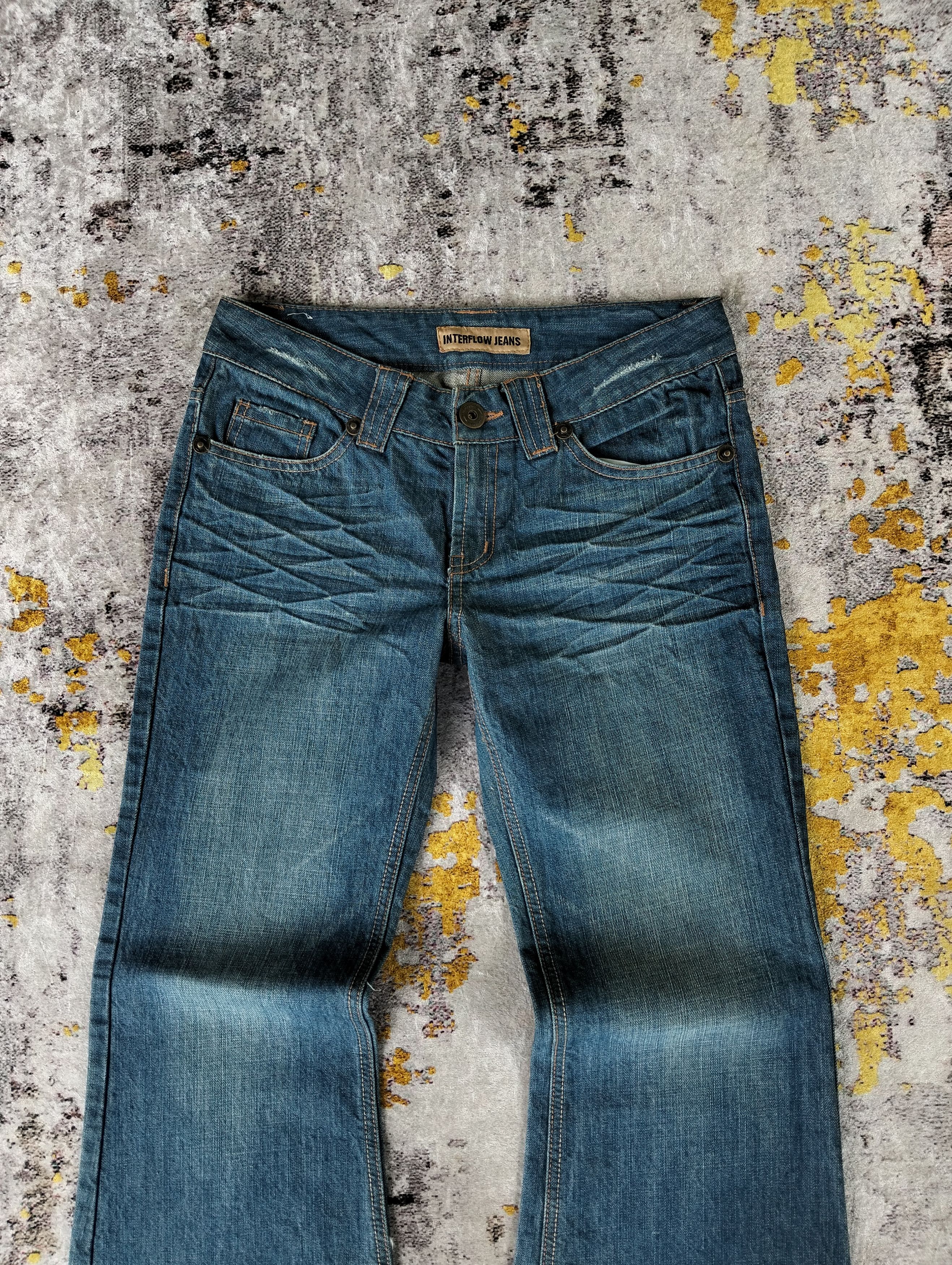 Tornado Mart Y2K Interflow Whiskers Flared Bell Bottom Low Rise Jeans Size US 28 / EU 44 - 3 Thumbnail
