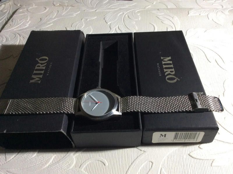 Designer Miro men's grey dial mesh stainless steel bracelet watch Size ONE SIZE - 5 Thumbnail