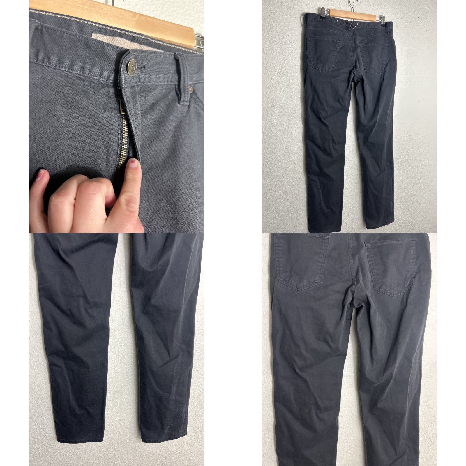 Banana Republic Banana Republic Mens Slim Travel Pants 33x32 Chino Charcoal Gray Slimming "Travel" Mens Size US 33 - 8 Thumbnail