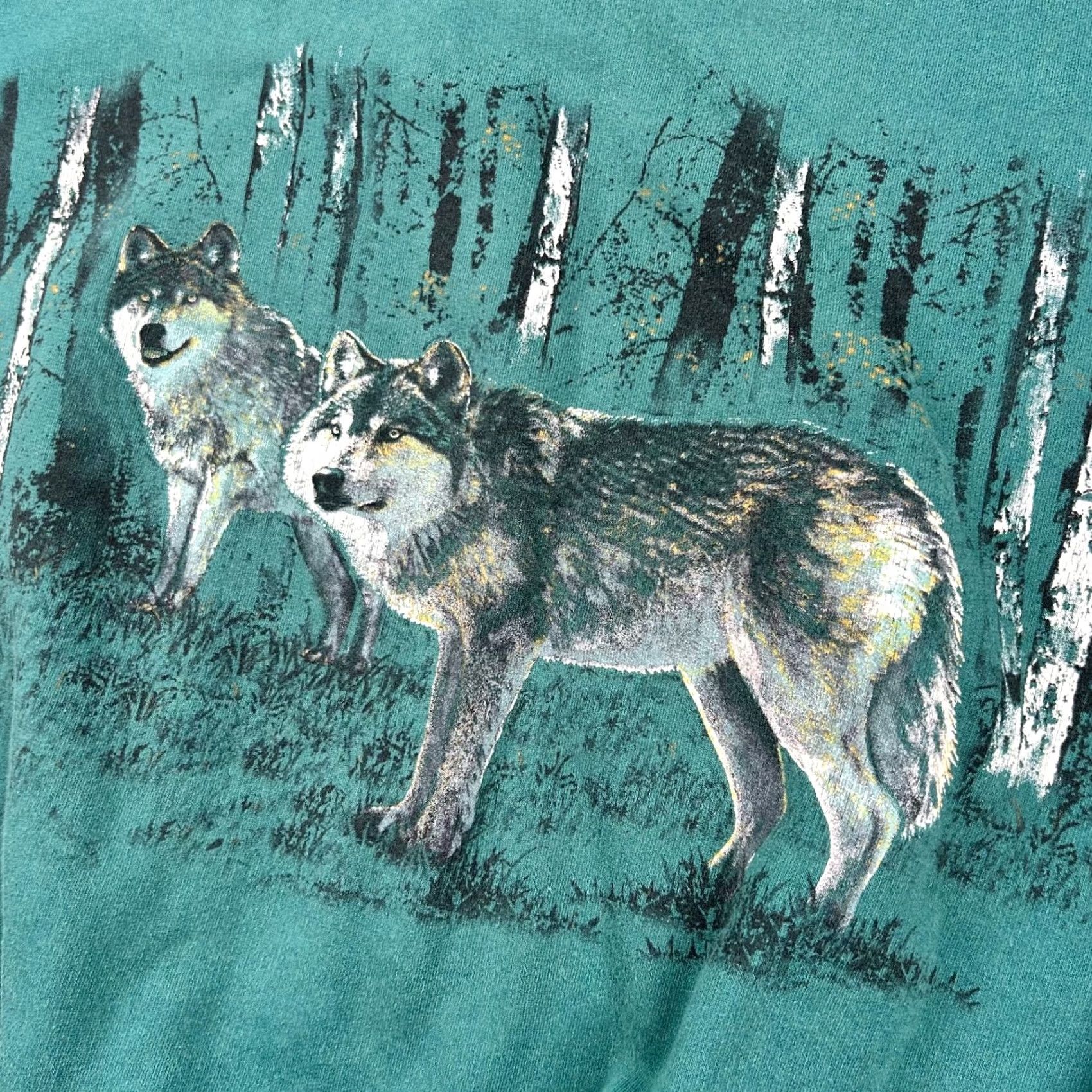 Vintage VINTAGE Art Unlimited Sweatshirt Mens XL Alaska Wolves All Over Print Graphic Nature 90s Size US XL / EU 56 / 4 - 6 Thumbnail