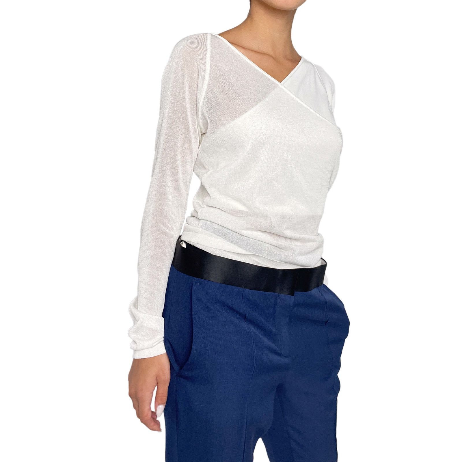 Dion Lee White Long Sleeve Wrap Top Size M / US 6-8 / IT 42-44 - 3 Thumbnail