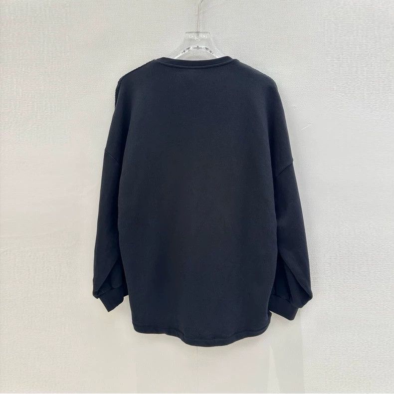 Loewe LOEWE Black floral embroidered cotton round neck long slee Size M / US 6-8 / IT 42-44 - 2 Thumbnail