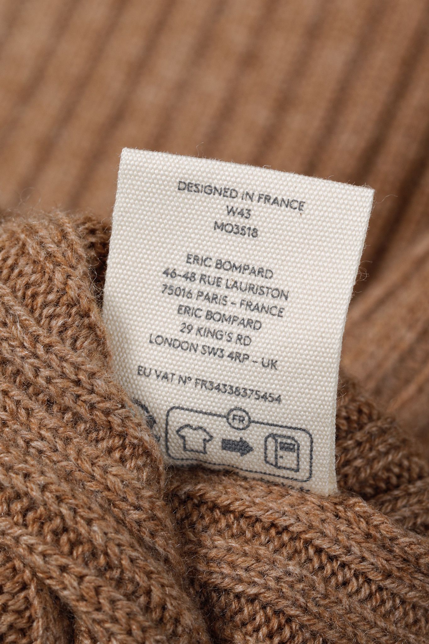 Bompard Eric Bompard Caramel Cashmere Ribbed Round Neck Jumper Size M / US 6-8 / IT 42-44 - 9 Thumbnail