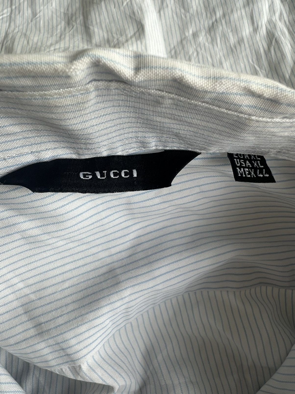 Gucci Gucci Tom Ford Eras White Pinstriped Gentleman Button Shirt Size US XL / EU 56 / 4 - 6 Thumbnail