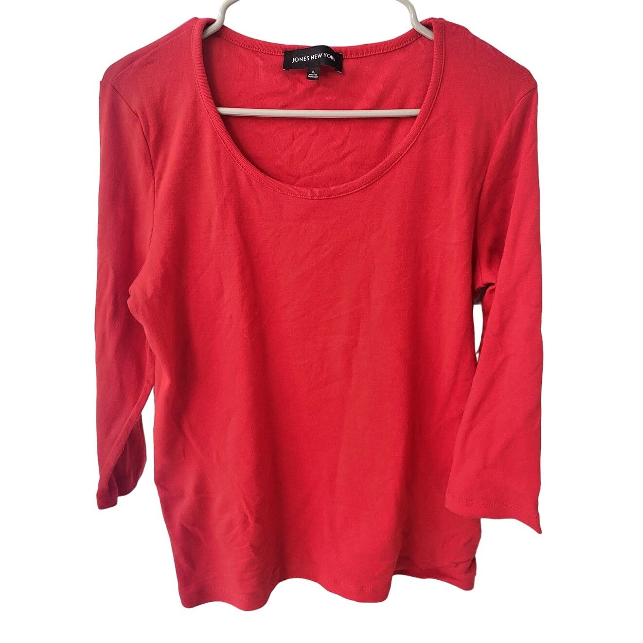 Jones New York Bundle - Jones New York Scoop 3/4 Sleeve Tops - Tan & Red-XL Size XL / US 12-14 / IT 48-50 - 3 Thumbnail