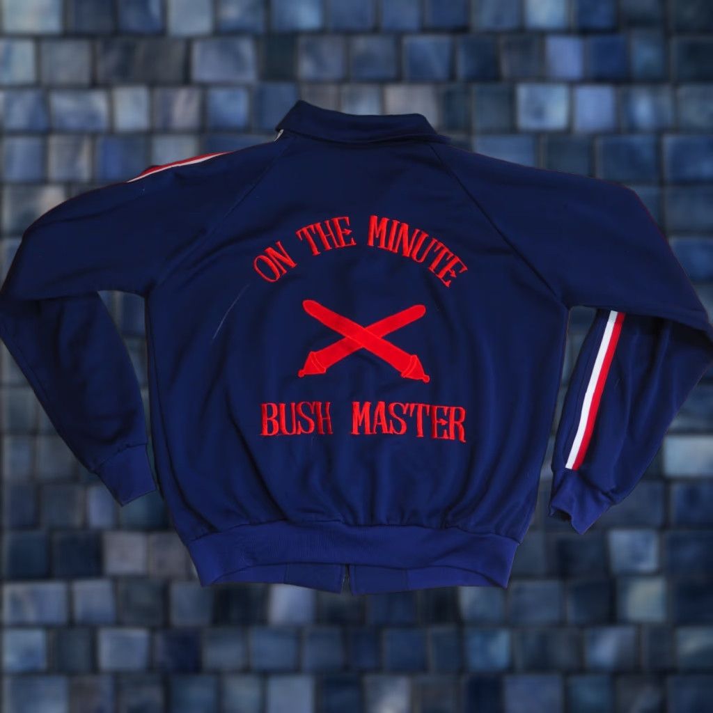 Vintage VINTAGE US Military Bush Master Chainstitch Navy Blue Souvenir Track Jacket L Mens Size US L / EU 52-54 / 3 - 1 Thumbnail