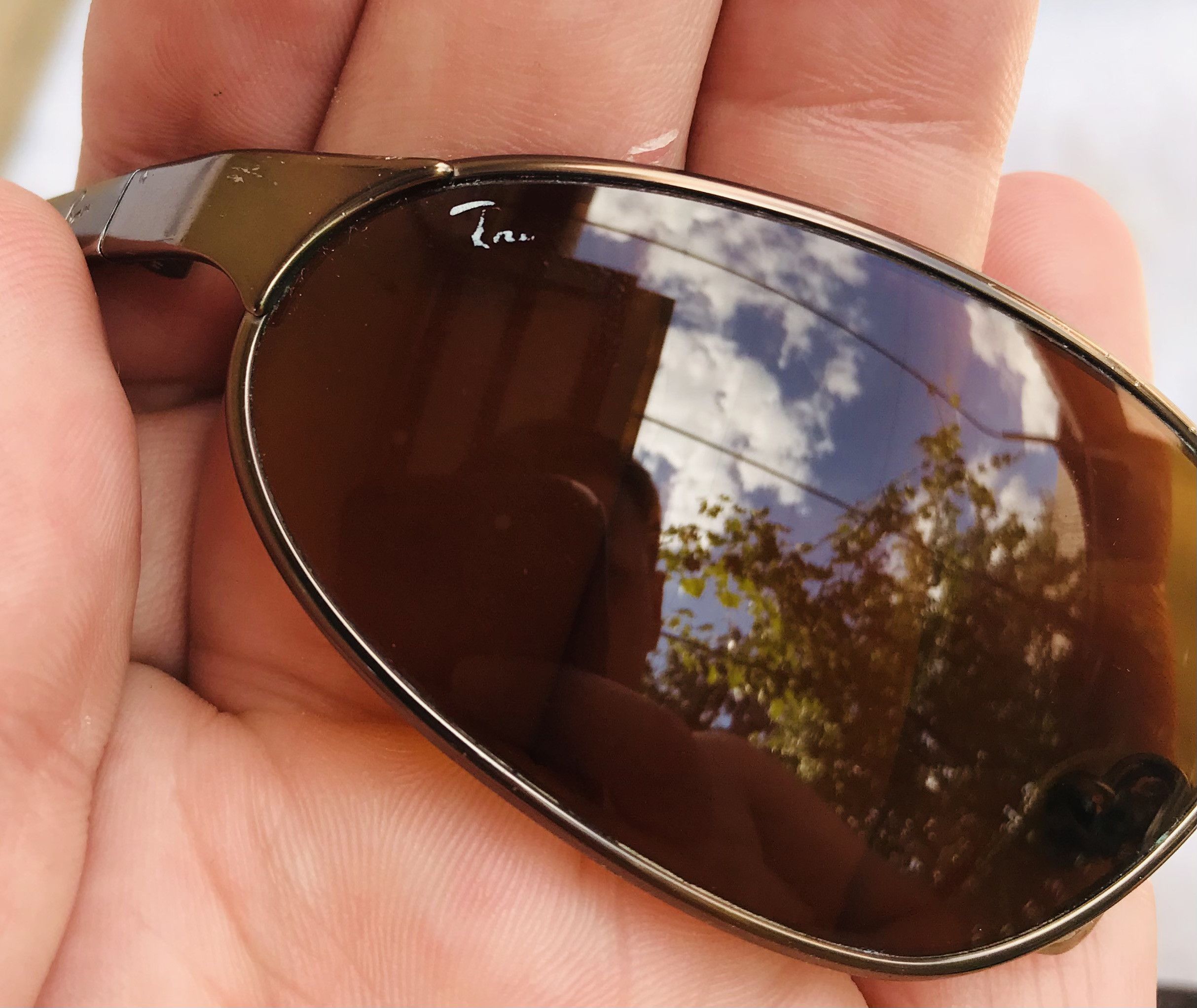 RayBan Ray Ban B&L Brown Metal Wrap Sunglasses Vintage Italy Size ONE SIZE - 10 Thumbnail