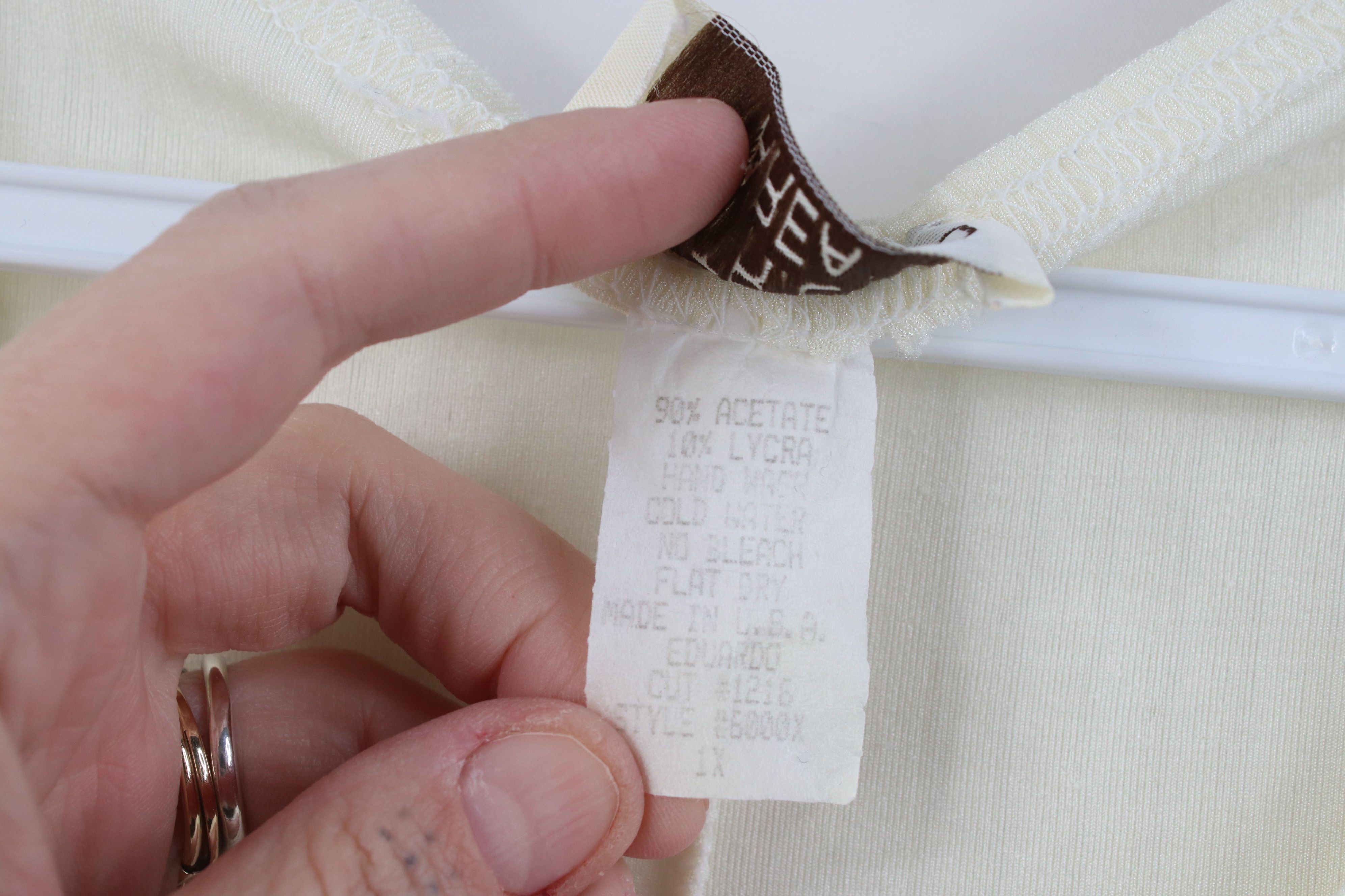 Vintage Vintage 90s Y2K Babydoll Stretch Knit T-Shirt Cream USA Size XL / US 12-14 / IT 48-50 - 7 Thumbnail