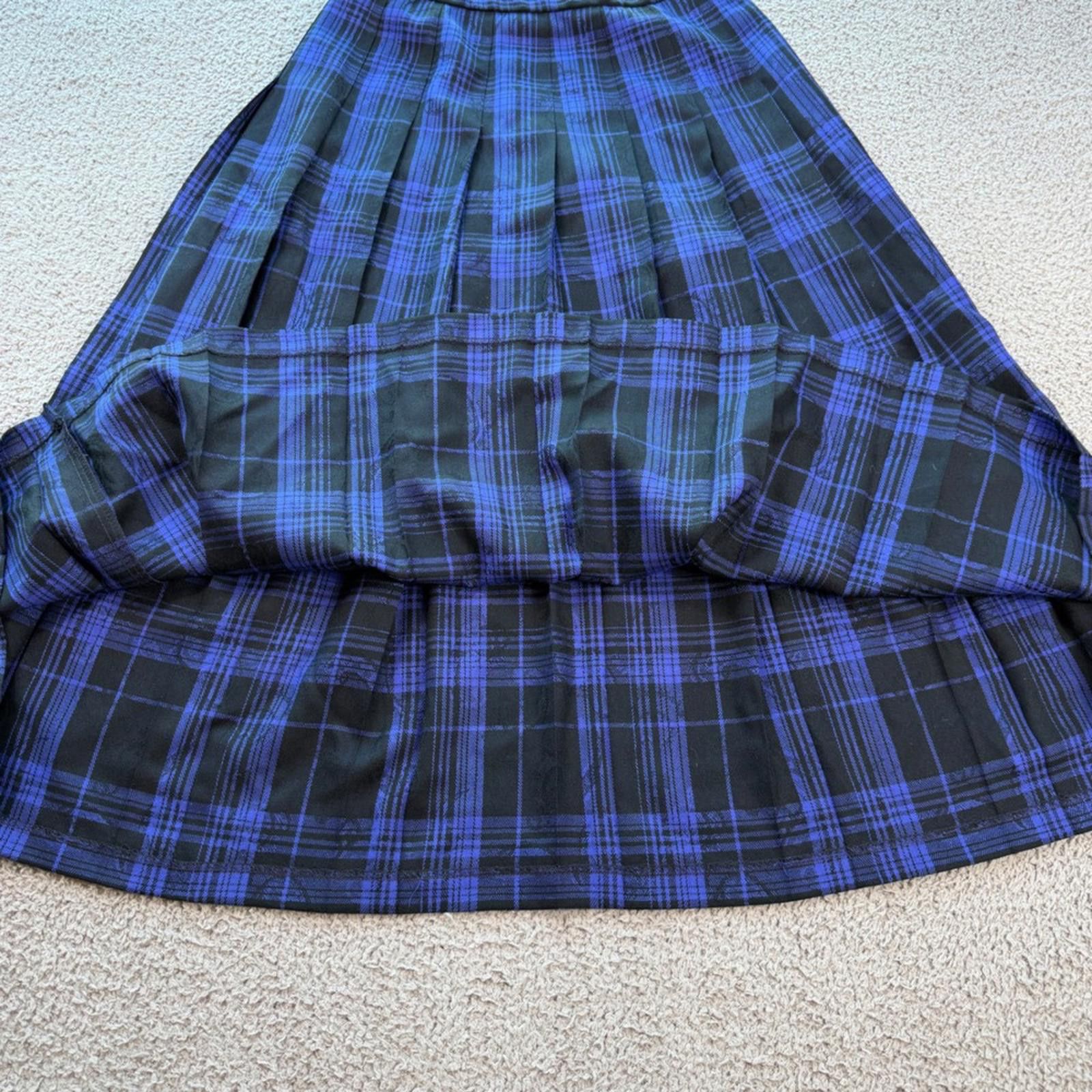 Pendleton Pendleton Classic Plaid Midi Skirt 10 Blue 100% Virgin Wool Size 32" / US 10 / IT 46 - 5 Thumbnail