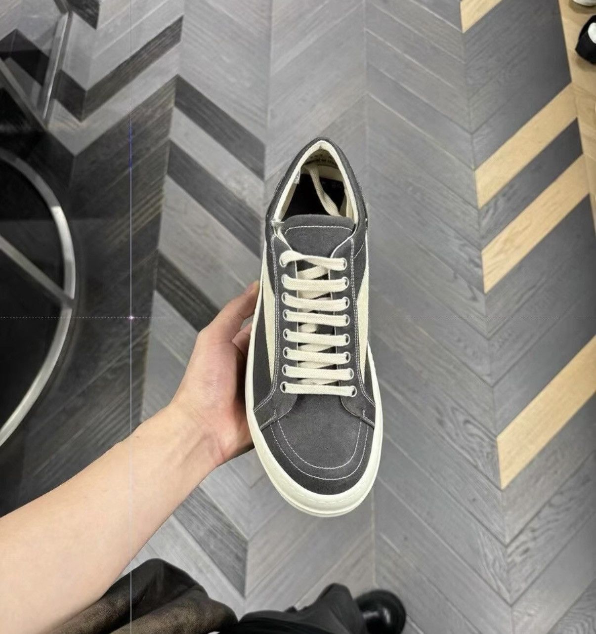 Rick Owens Rick Owens DRKSHDW green canvas low-top Size US 7 / IT 37 - 3 Thumbnail