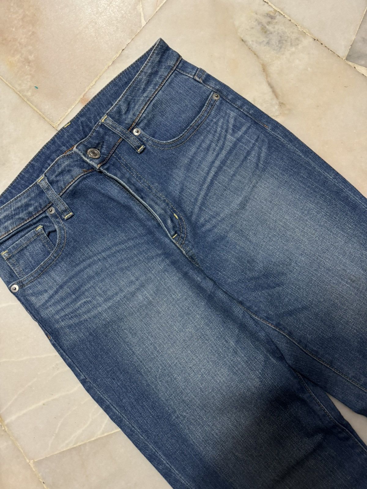 Uniqlo 💥FLARE💥90s STYLE UNIQLO UJ MUDWASH BOOTCUT BLUE JEANS Size US 27 - 4 Thumbnail