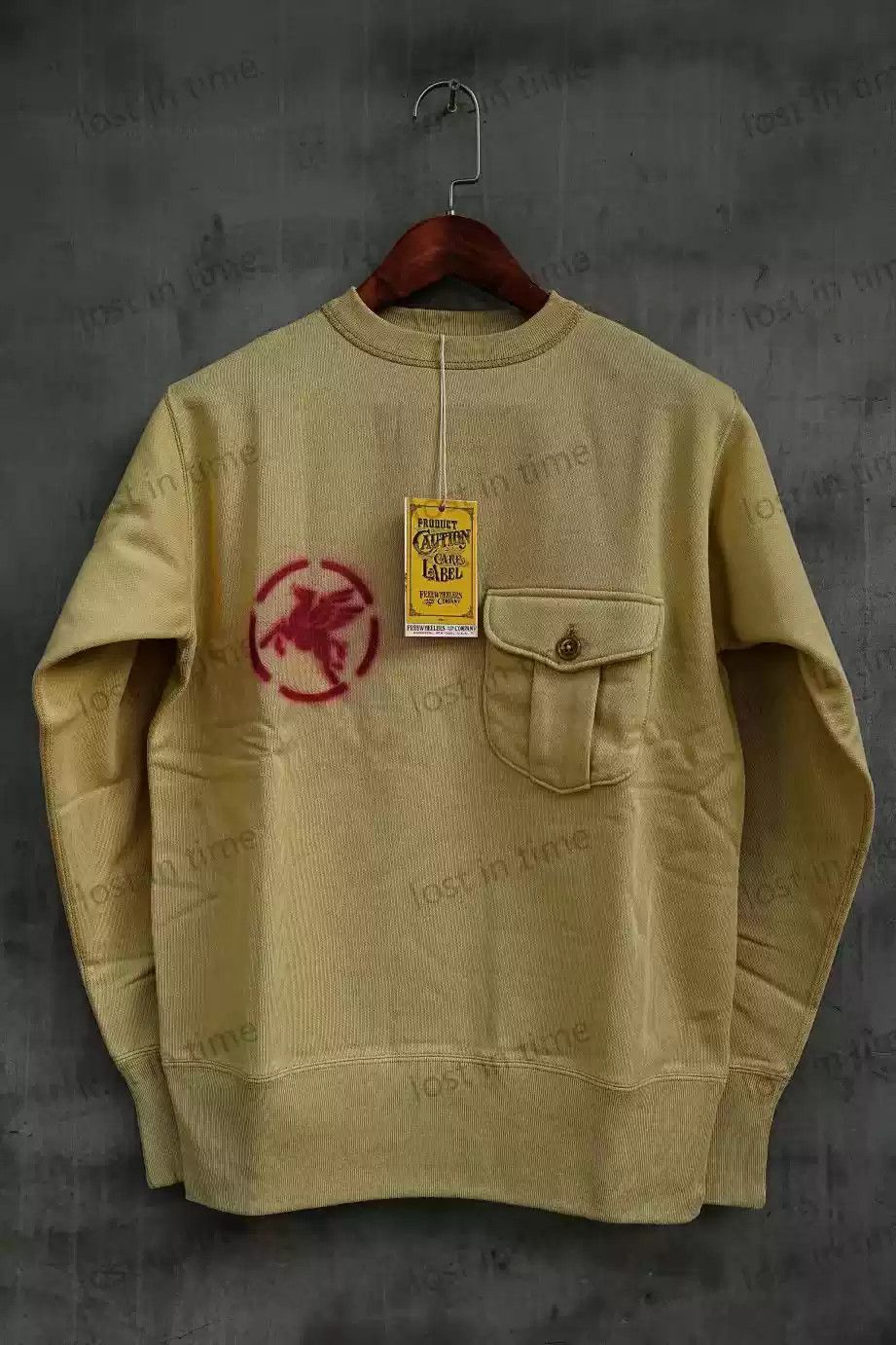 image of Freewheelers 2023 Printed Pocket Sweater in Green, Men's (Size Small)