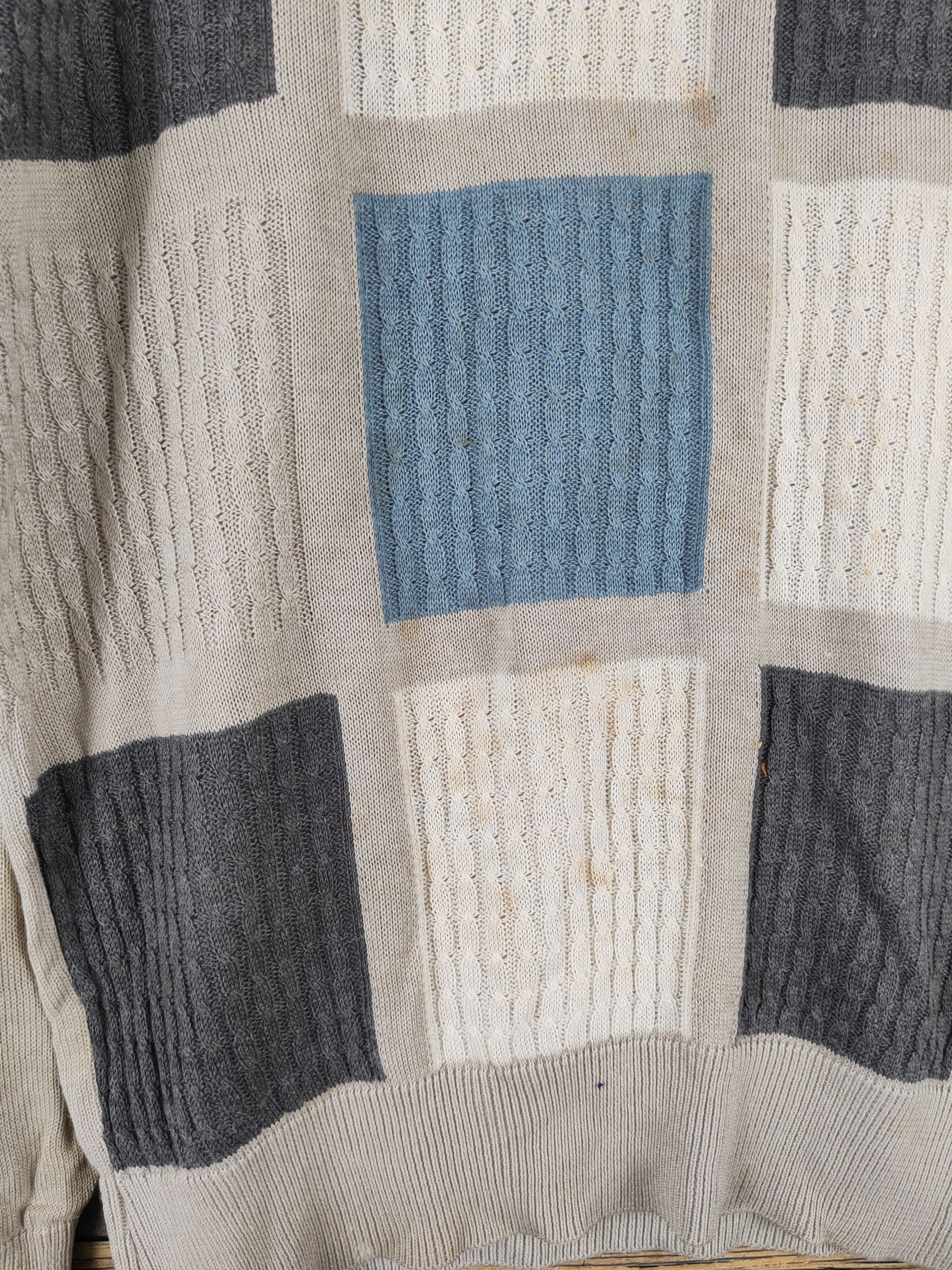 Vintage Pleiade Homme Gray checkered Knitwear Sweatshirts #W1468 Size US L / EU 52-54 / 3 - 2 Thumbnail