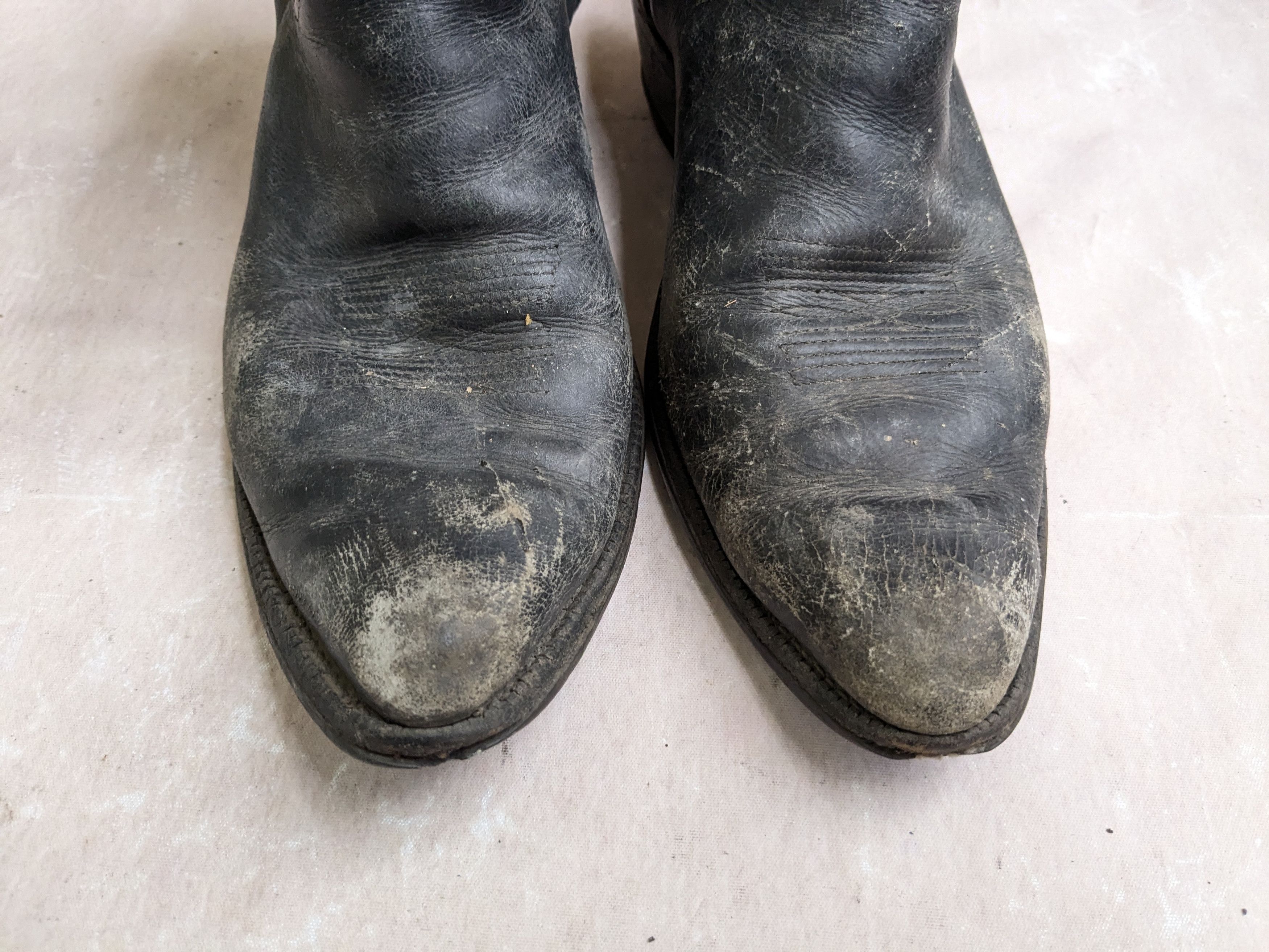 Genuine Leather Vintage Cowboy Boots Black 9 Leather Size US 9 / EU 42 - 4 Thumbnail