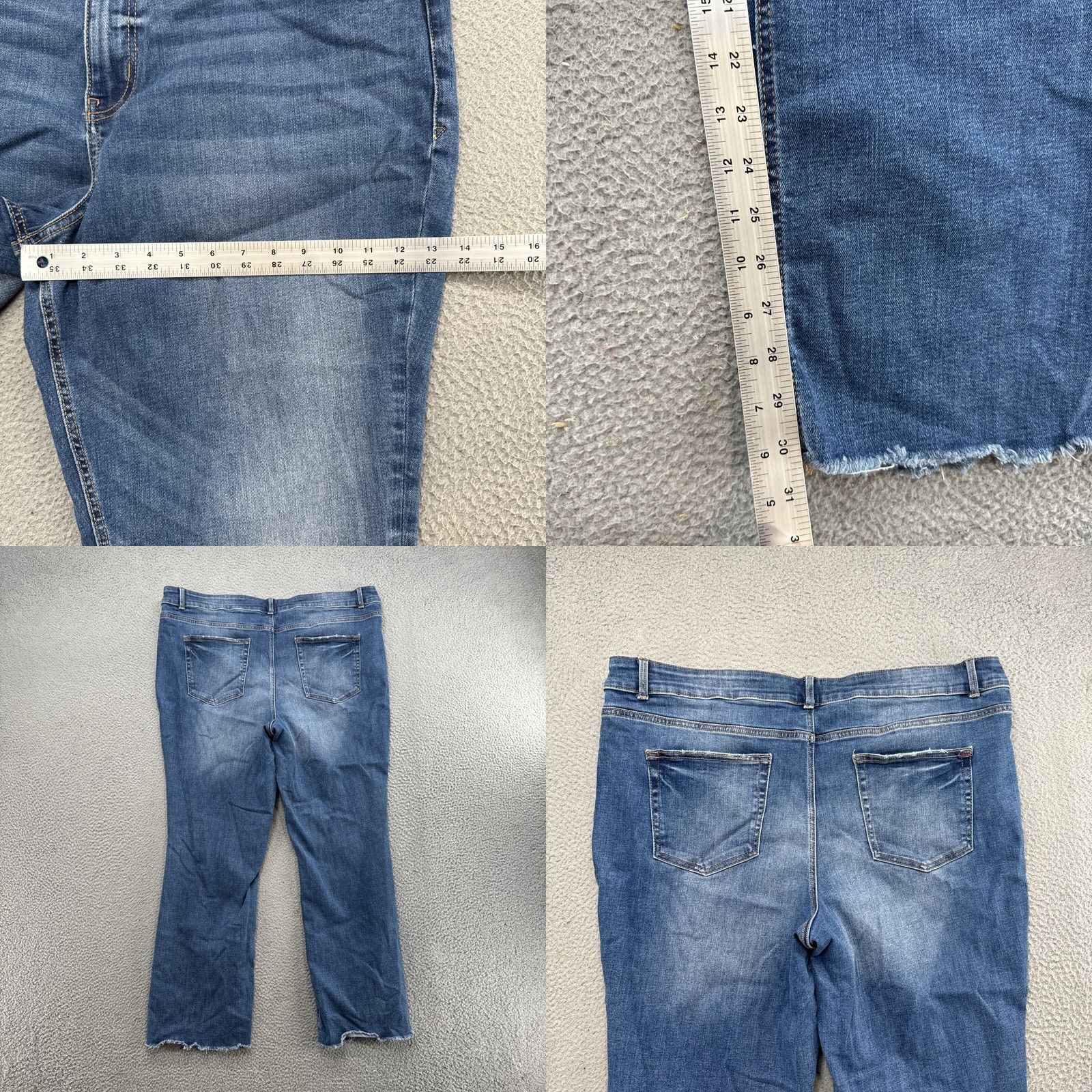 Vintage Maurices Edgely Mid Rise Slim Boot Jeans 24W Reg Blue Denim Fring e Logo 5-Pocket Stretch Vintage No Womens Jeans Size 42" / US 20 - 8 Thumbnail