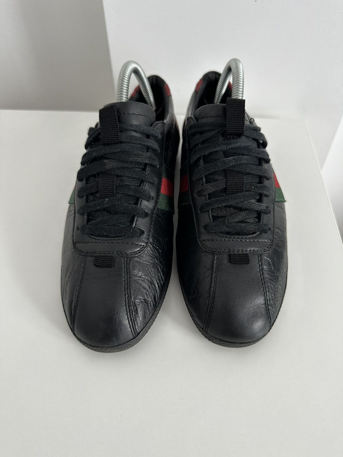 Gucci GUCCI Guccissima Leather black Web Sneakers Size US 7 / IT 37 - 2 Thumbnail