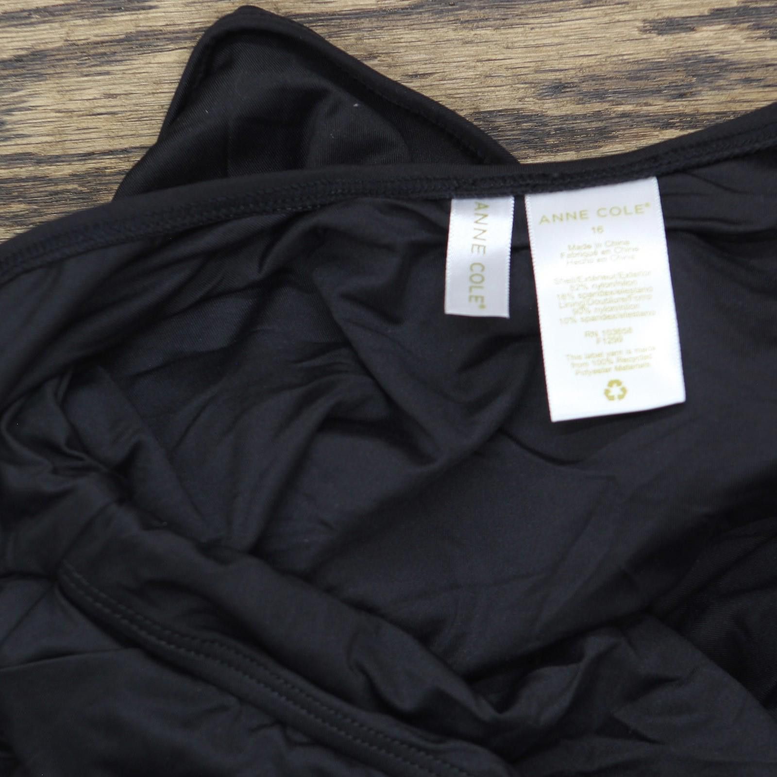 Other Nwt Anne Cole Twist One-piece Swimsuit 25mo08101 Black 16 Size ONE SIZE - 4 Thumbnail