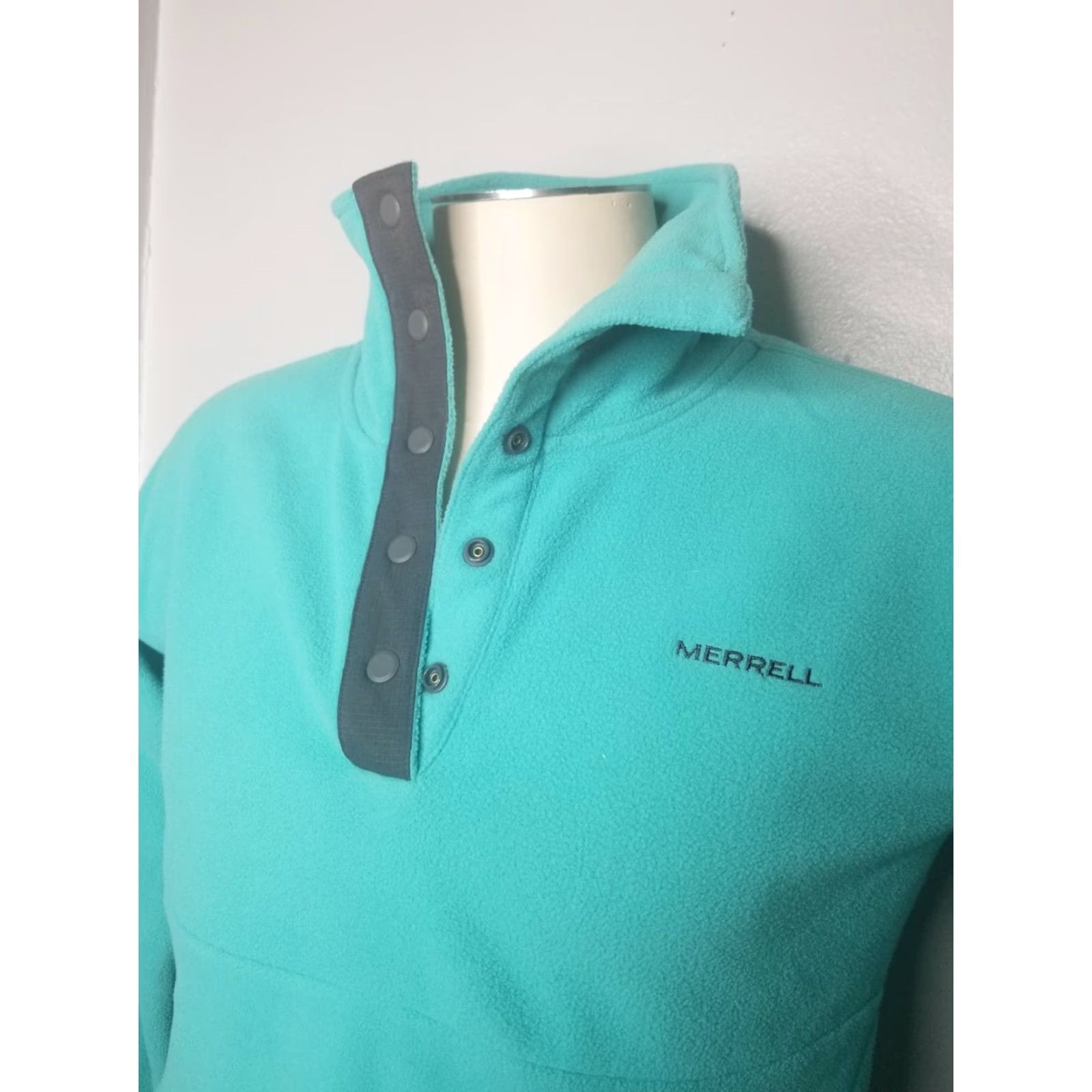 Merrell Merrell Blue Emery Pullover Fleece Jacket Sweatshirt Outdoor Zip Pockets Womens S Size S / US 4 / IT 40 - 4 Thumbnail