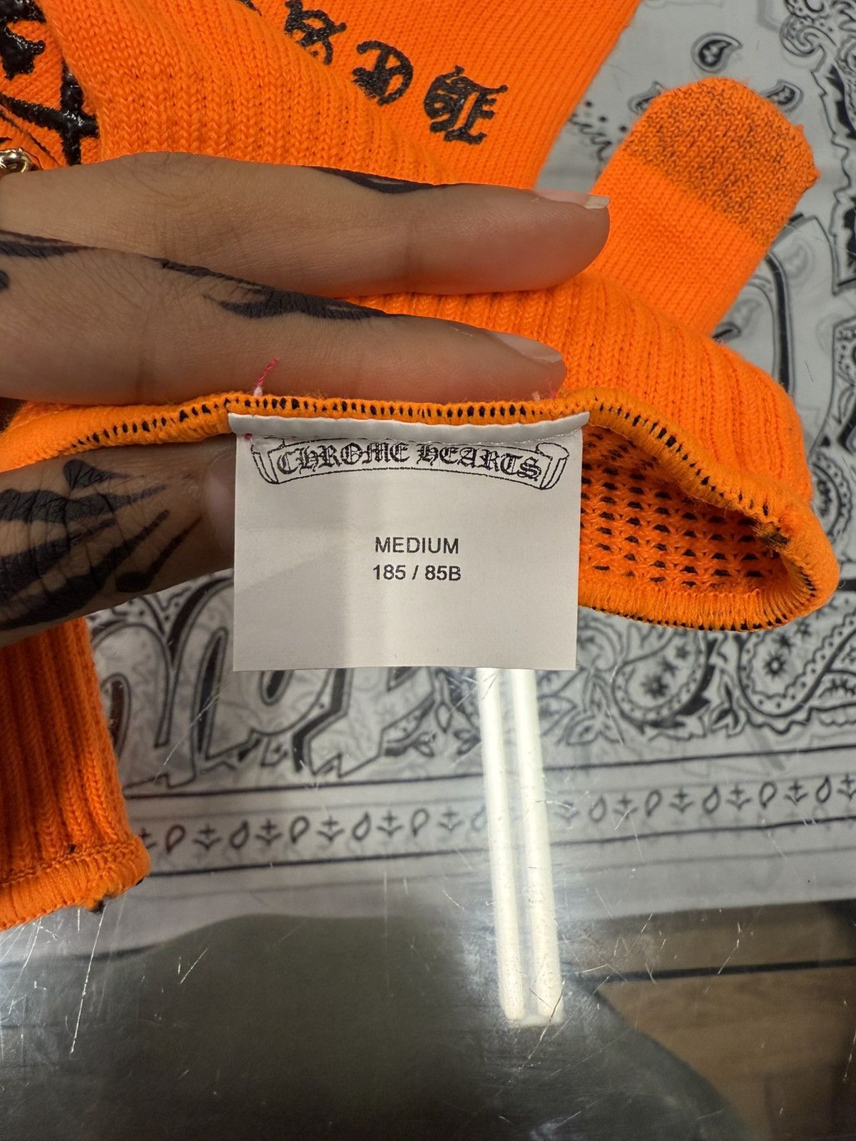 Chrome Hearts Chrome Hearts Orange Gloves Size ONE SIZE - 4 Thumbnail