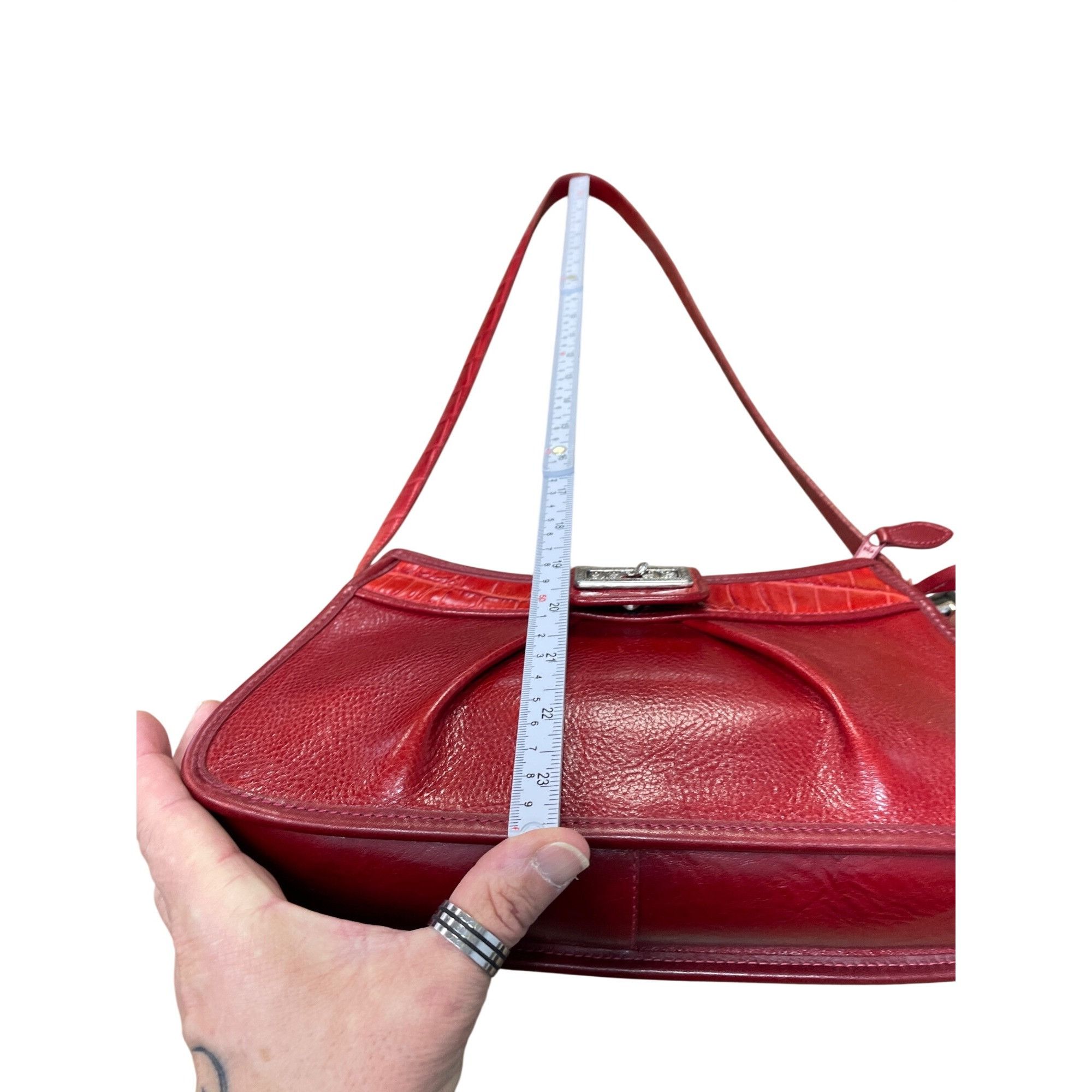 Brighton Brighton womans red leather pebbled shoulder handbag style A Size ONE SIZE - 11 Thumbnail