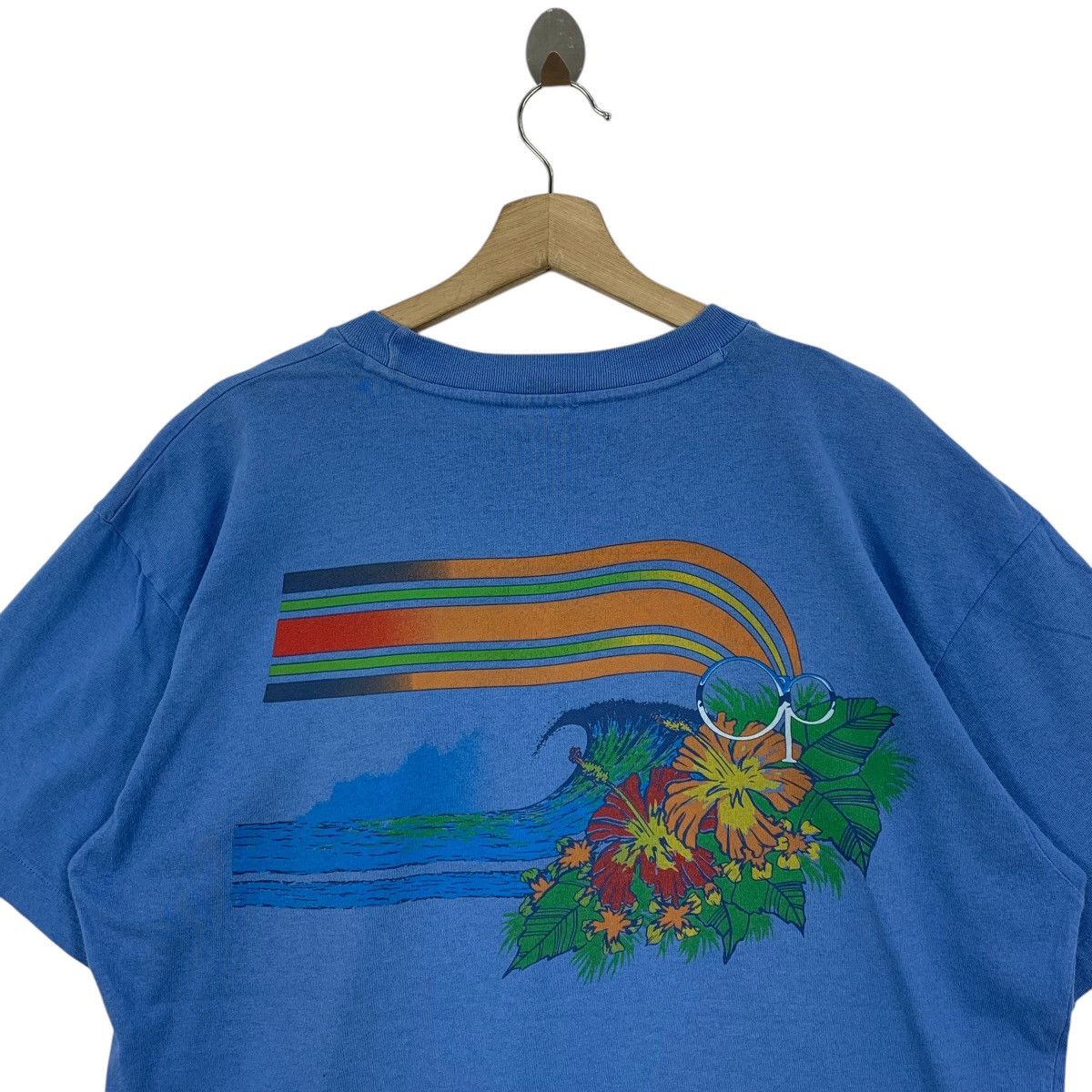 Ocean Pacific OCEAN PACIFIC Surfwear stripe printed blue tee Size US L / EU 52-54 / 3 - 5 Thumbnail