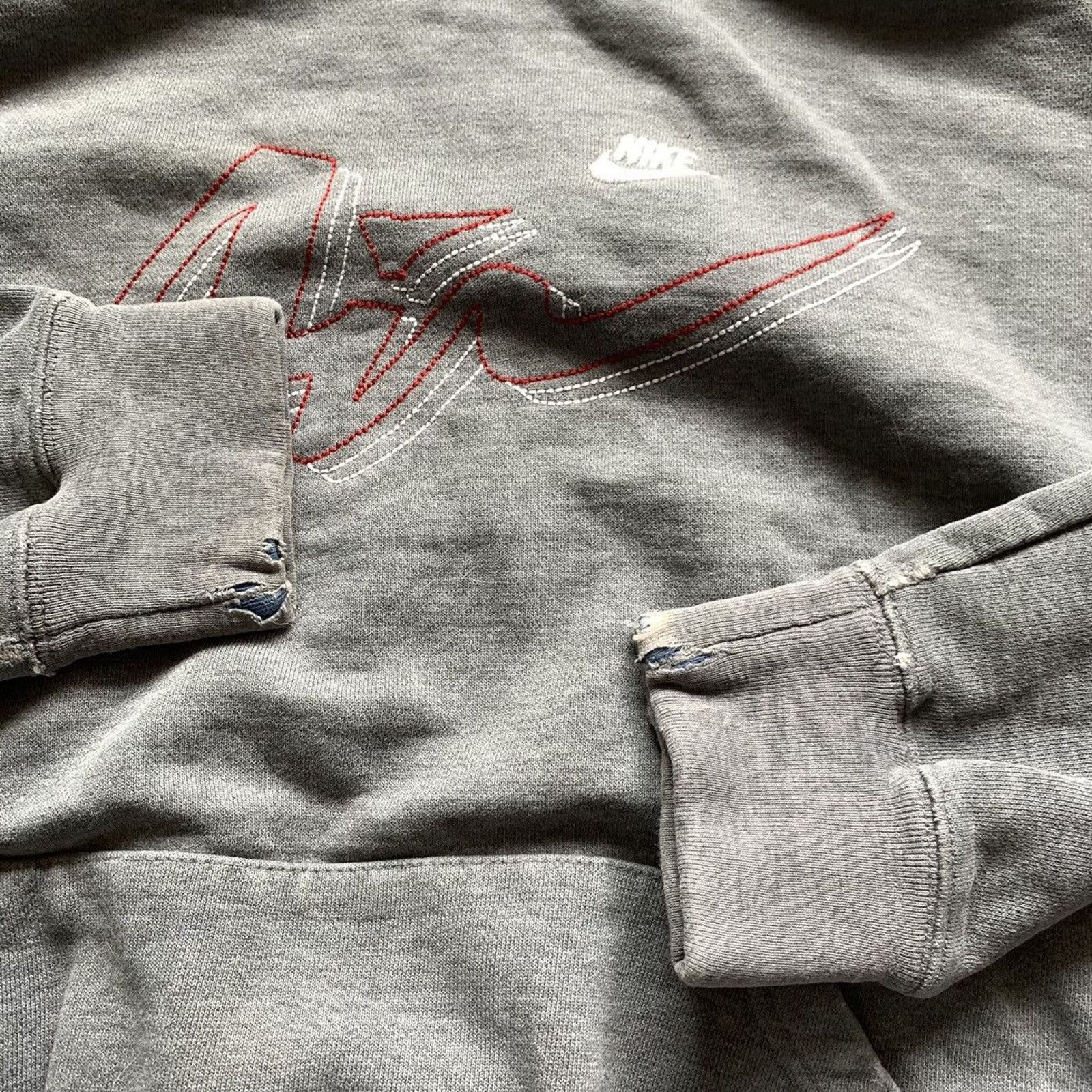 Nike Vintage Y2K Nike Air Swoosh Hoodie Medium Boxy Fit Gray Rare Size US S / EU 44-46 / 1 - 3 Thumbnail