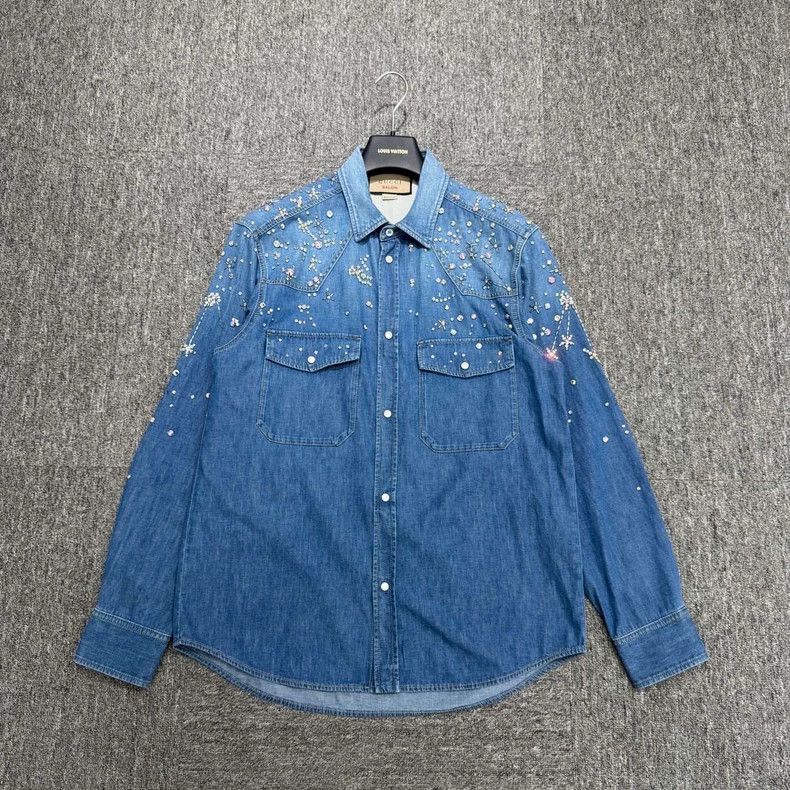 Gucci Rhinestone wash to make old denim shirts