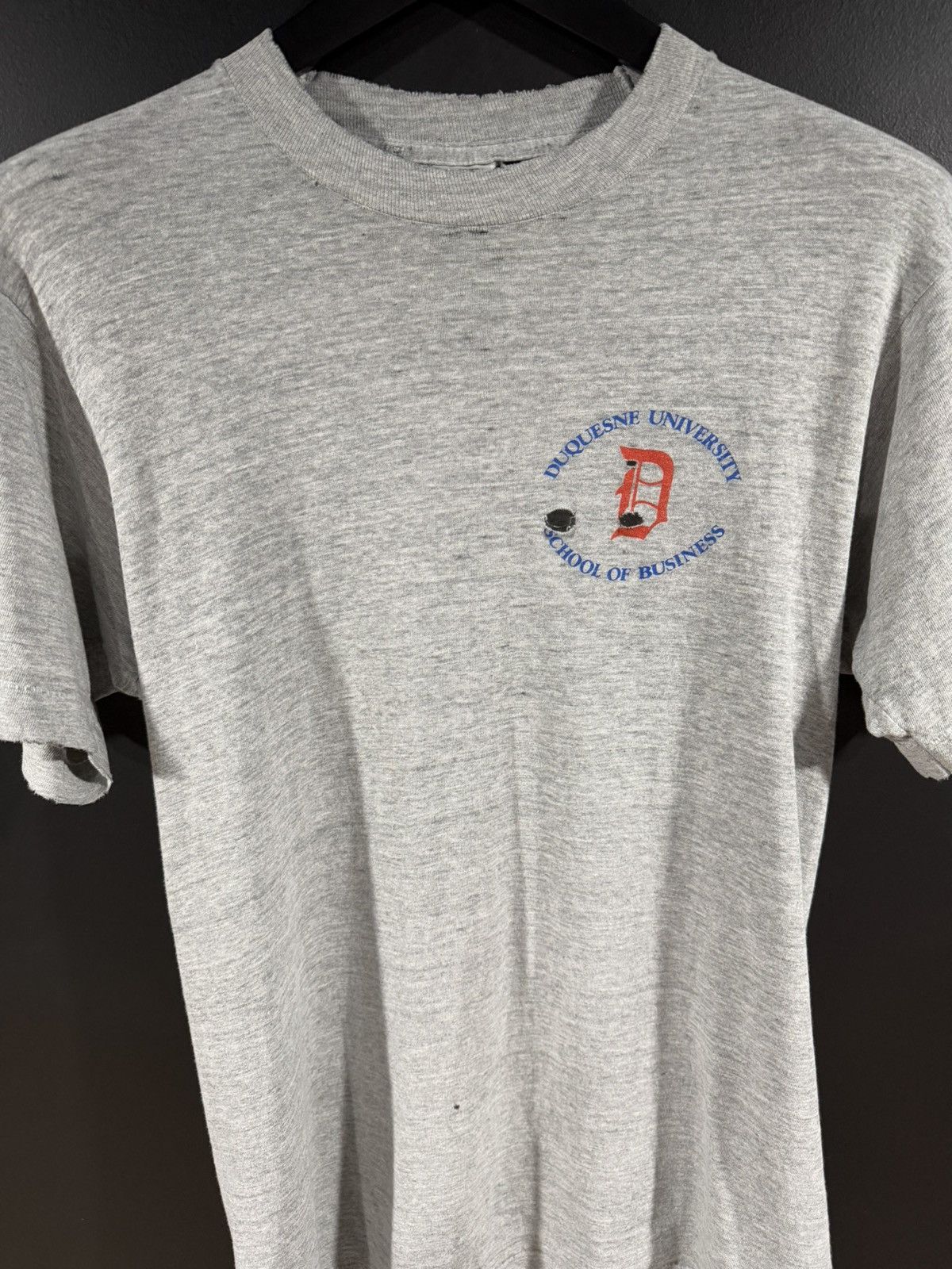 Vintage 1990s Vintage Duquesne University Thin Thrashed Grunge Tee M Size US M / EU 48-50 / 2 - 2 Thumbnail