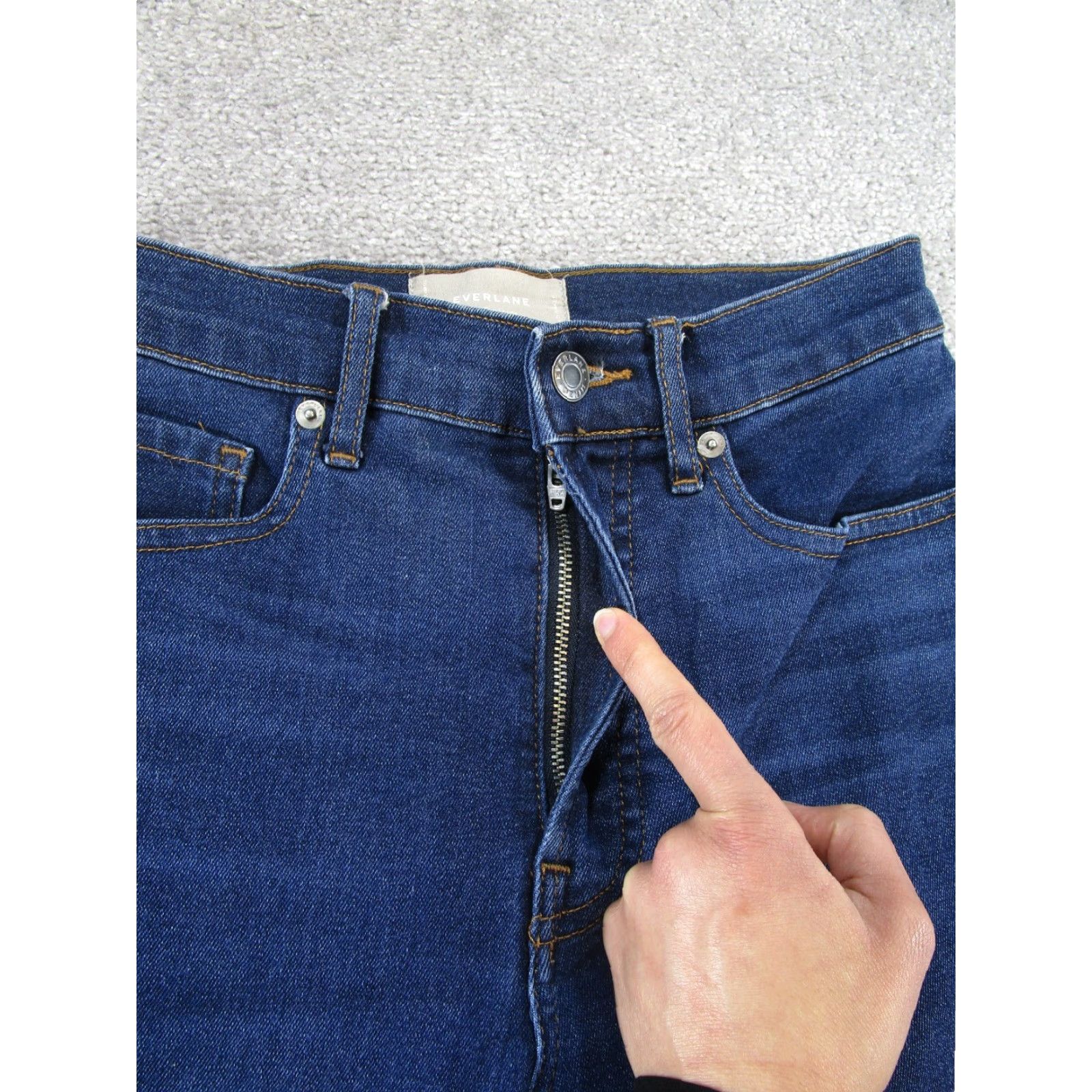 Everlane Everlane Jeans Womens 26 Dark Blue Denim Skinny Ankle Zip Modern RiseMid 8.5-10.5in Size 26" / US 2 / IT 38 - 3 Thumbnail