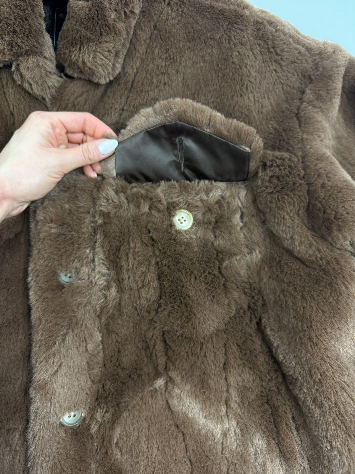 FAUX FUR SCULL BACK JACKET