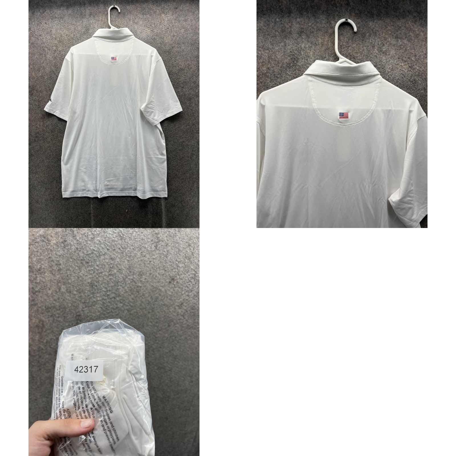 Vintage FG Tech Golf Polo Shirt Mens Large White Short Sleeve Adios Logo Made In USA Size US L / EU 52-54 / 3 - 8 Thumbnail