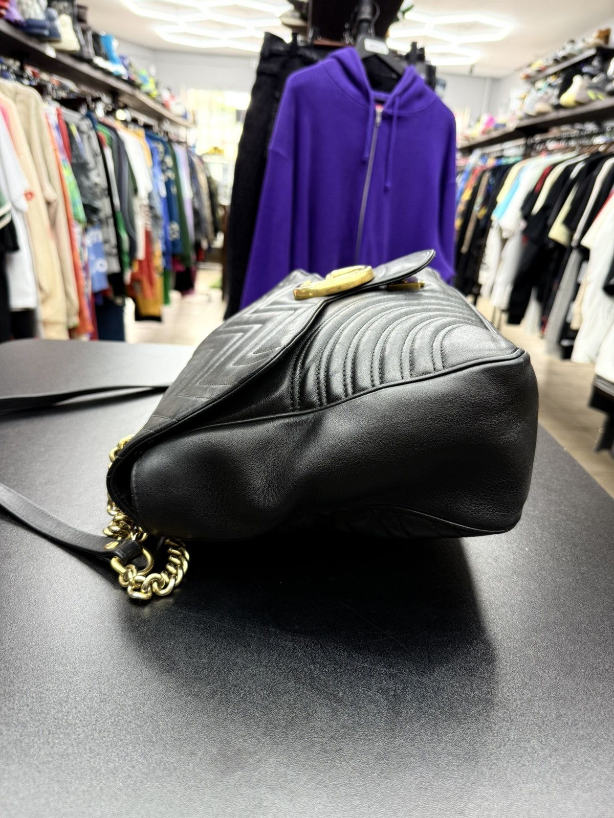 Gucci Gucci Matelasse GG Marmont Flap Bag Matelasse Leather LARGE Size ONE SIZE - 4 Thumbnail
