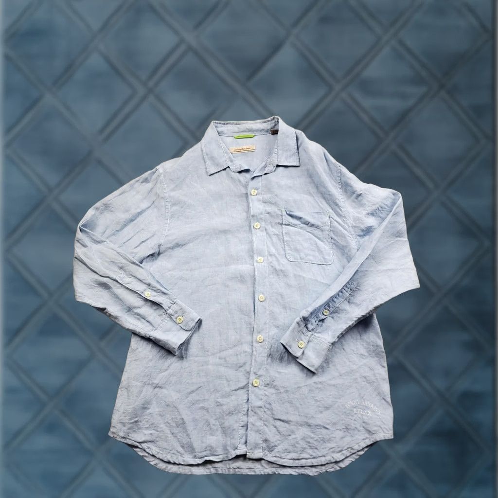 Tommy Bahama Tommy Bahama Shirt Mens Large Blue 100% Linen Long Sleeve Relax Casual Shirt Size US L / EU 52-54 / 3 - 1 Thumbnail
