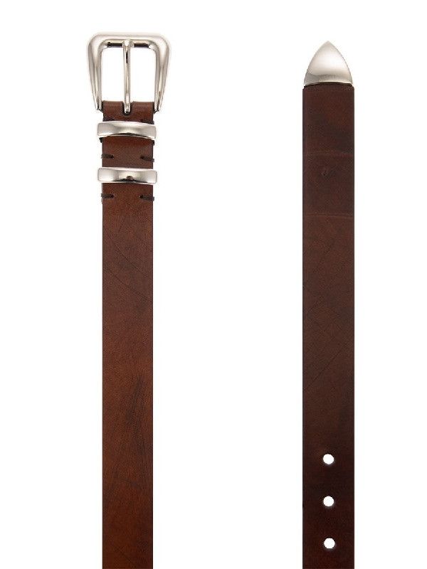 Brunello Cucinelli o1w1db10725 Size:85/Double Loop Buckle Belt in Brown Size ONE SIZE - 2 Thumbnail