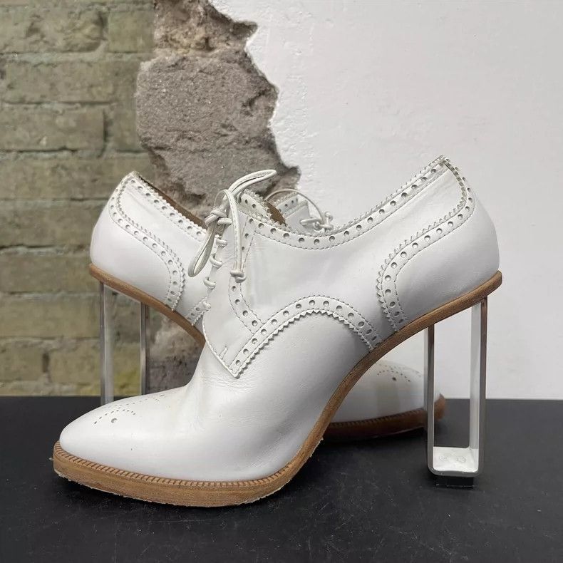 Hermes Hermes High Heels with Clear Block Heels-2506 Size US 7 / IT 37 - 5 Thumbnail