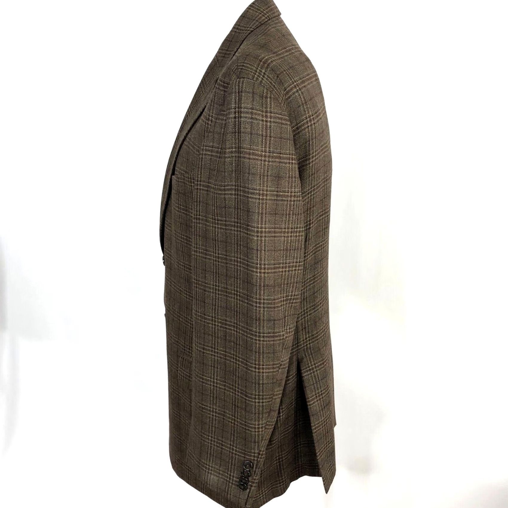 Joseph Abboud Joseph Abboud Jacket Sport Coat Plaid Brown Silk Wool Blend 41R Two-Button Notch Lapel Double-Vented Regular Fit Mens Size US XS / EU 42 / 0 - 3 Thumbnail