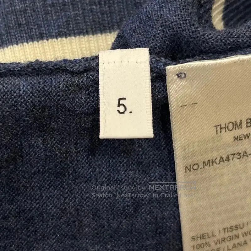 Thom Browne Thom Browne Blue Cotton Long Sleeve Pullover Sweater . Size XL / US 12-14 / IT 48-50 - 6 Thumbnail