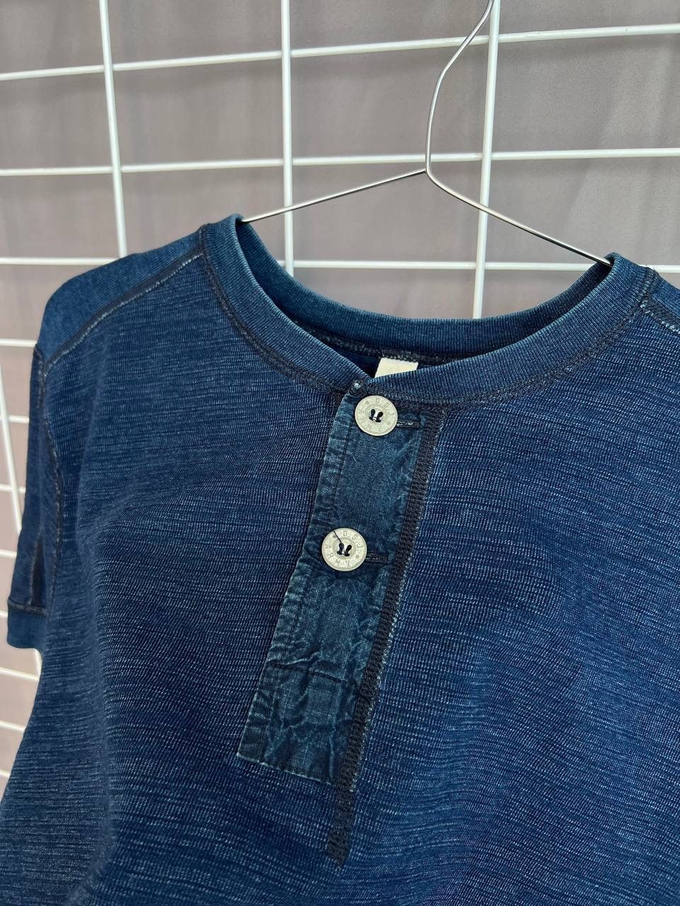 Pure Blue Japan Pure Blue Japan Knitted Henley T-Shirt Mens Size 3 or M/L Size US L / EU 52-54 / 3 - 9 Thumbnail