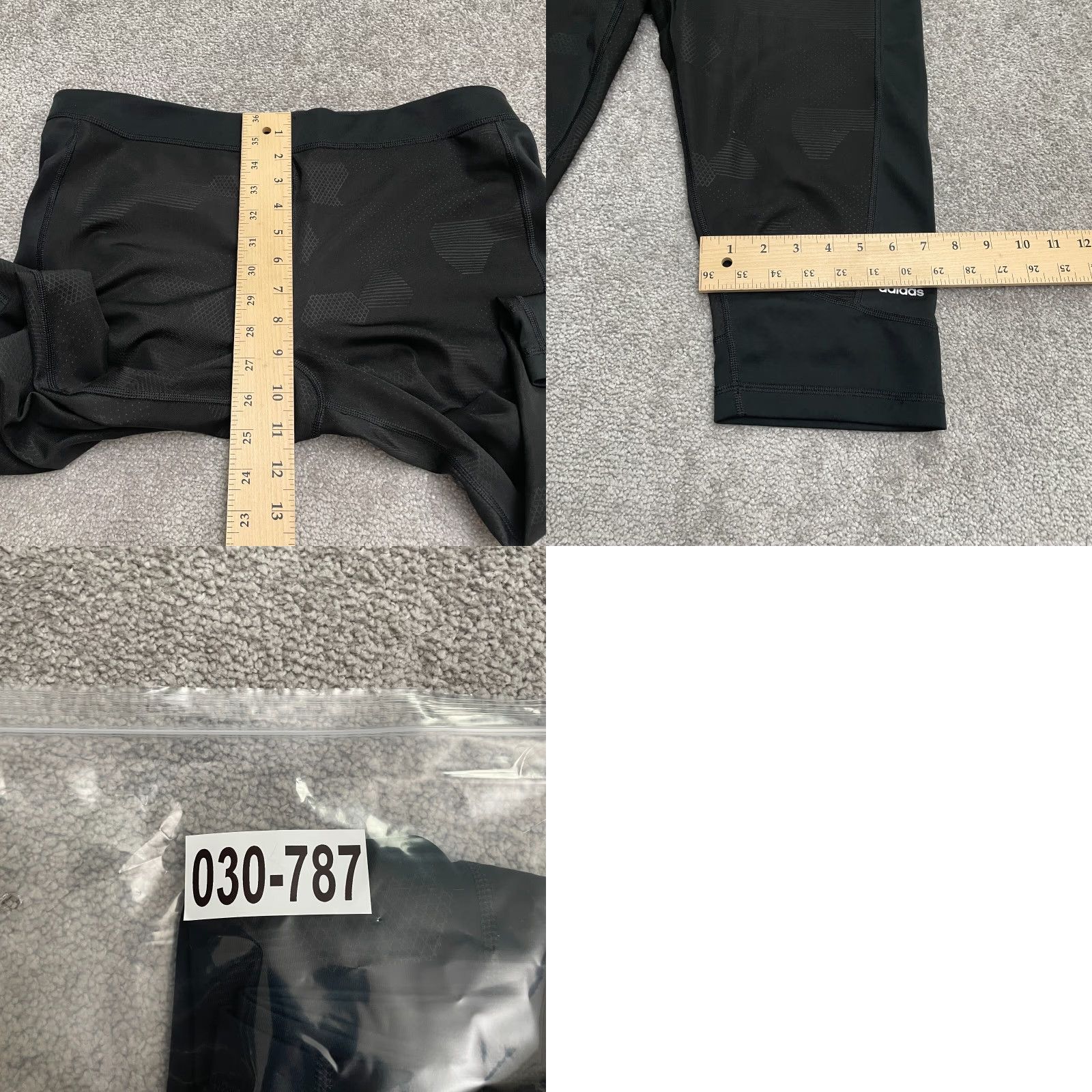 Adidas Adidas Climalite Tech Fit Cropped Leggings Women XL Black Patterned Active 34x18 Size 40" / US 18 - 9 Thumbnail