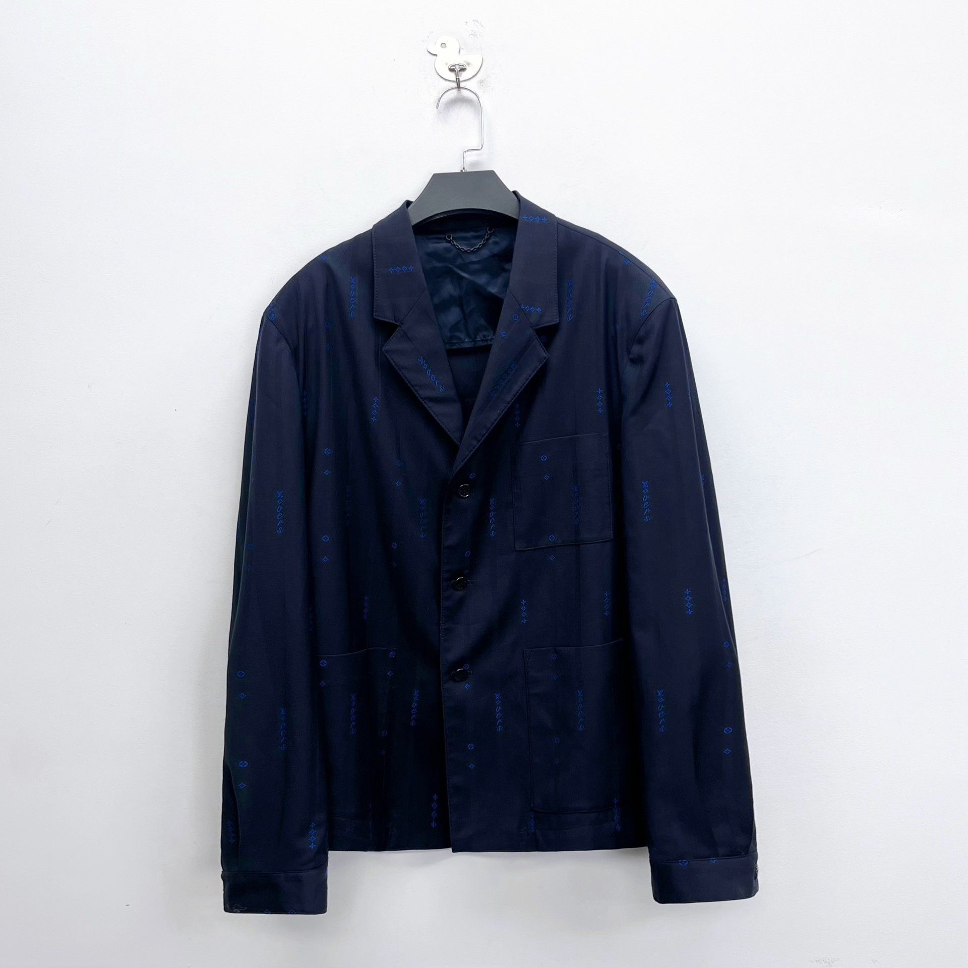 Louis Vuitton Louis Vuitton Black Blue Embroidered Suit Jacket Size US XXS / EU 40 - 1 Thumbnail