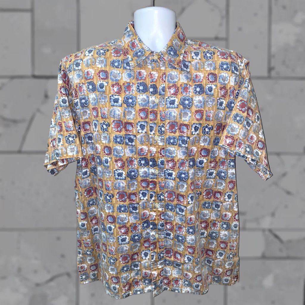 Reyn Spooner Reyn Spooner Mens Multi Color Flower Print Aloha Hawaiian Shirt Large Collar-Down Button-Up Short Sleeve Casual Regular Size US L / EU 52-54 / 3 - 1 Thumbnail