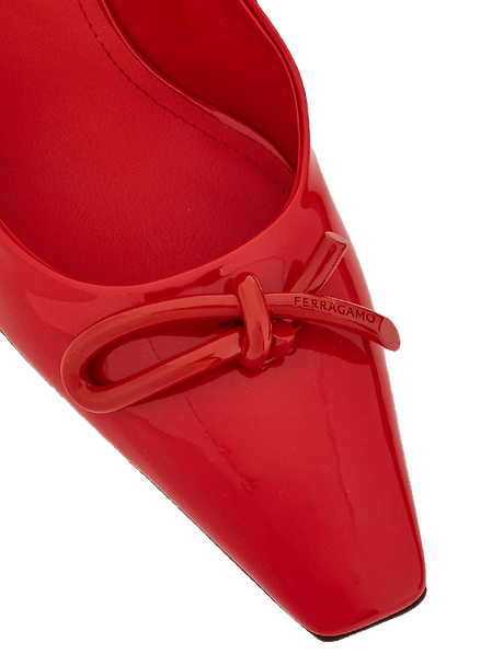 Salvatore Ferragamo o1s1rm0924 Asymmetric Bow Pumps in Red Size US 5.5 / IT 35.5 - 6 Thumbnail