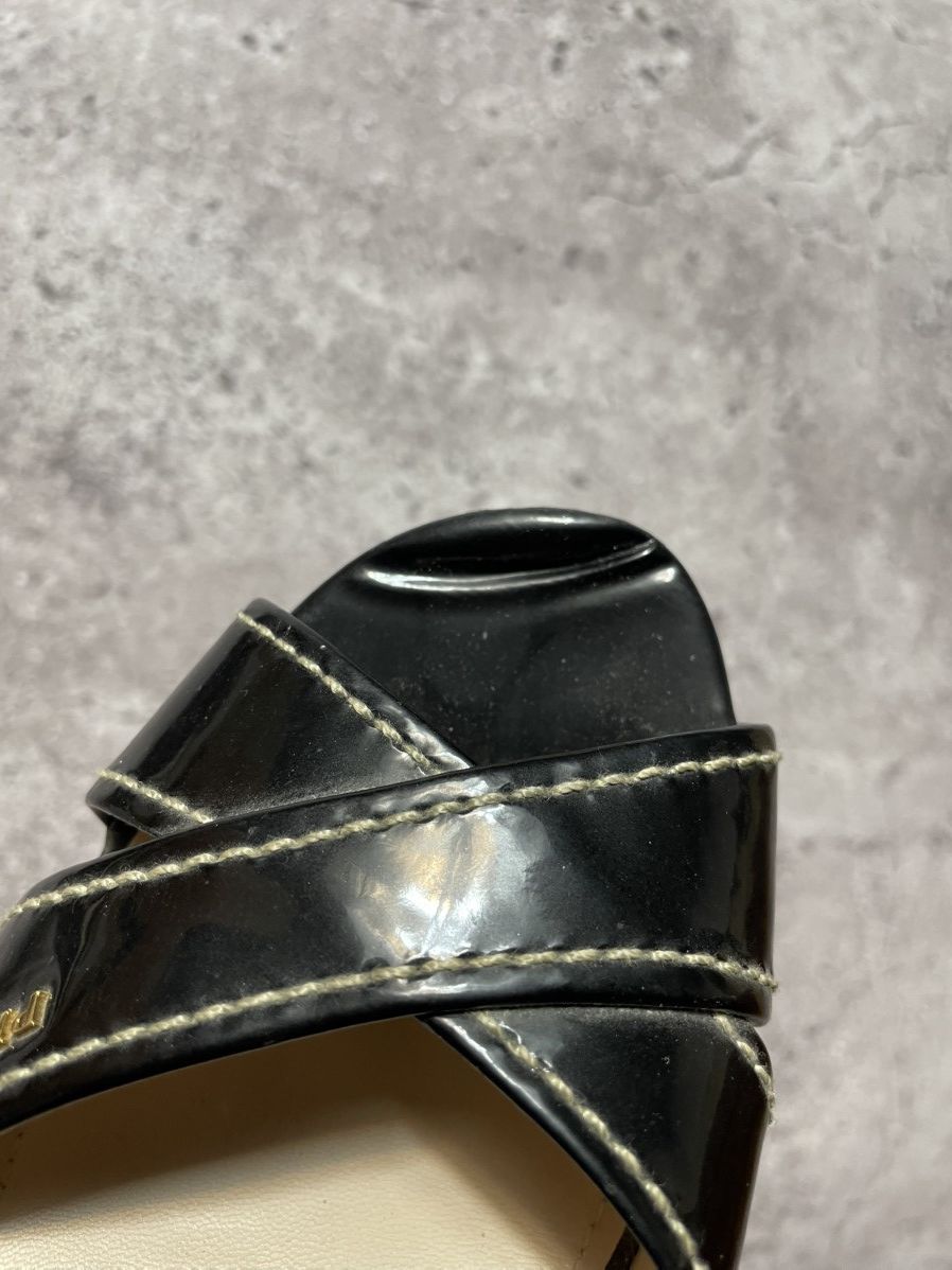 Prada PRADA Patent leather wedge sole cork black women's size 37 Size US 7 / IT 37 - 14 Thumbnail