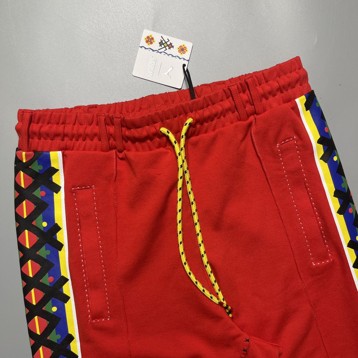 Puma × Vintage Puma x Jahnkoy Track Pants Stretch Waist Red Mens Joggers Size US 30 / EU 46 - 2 Thumbnail