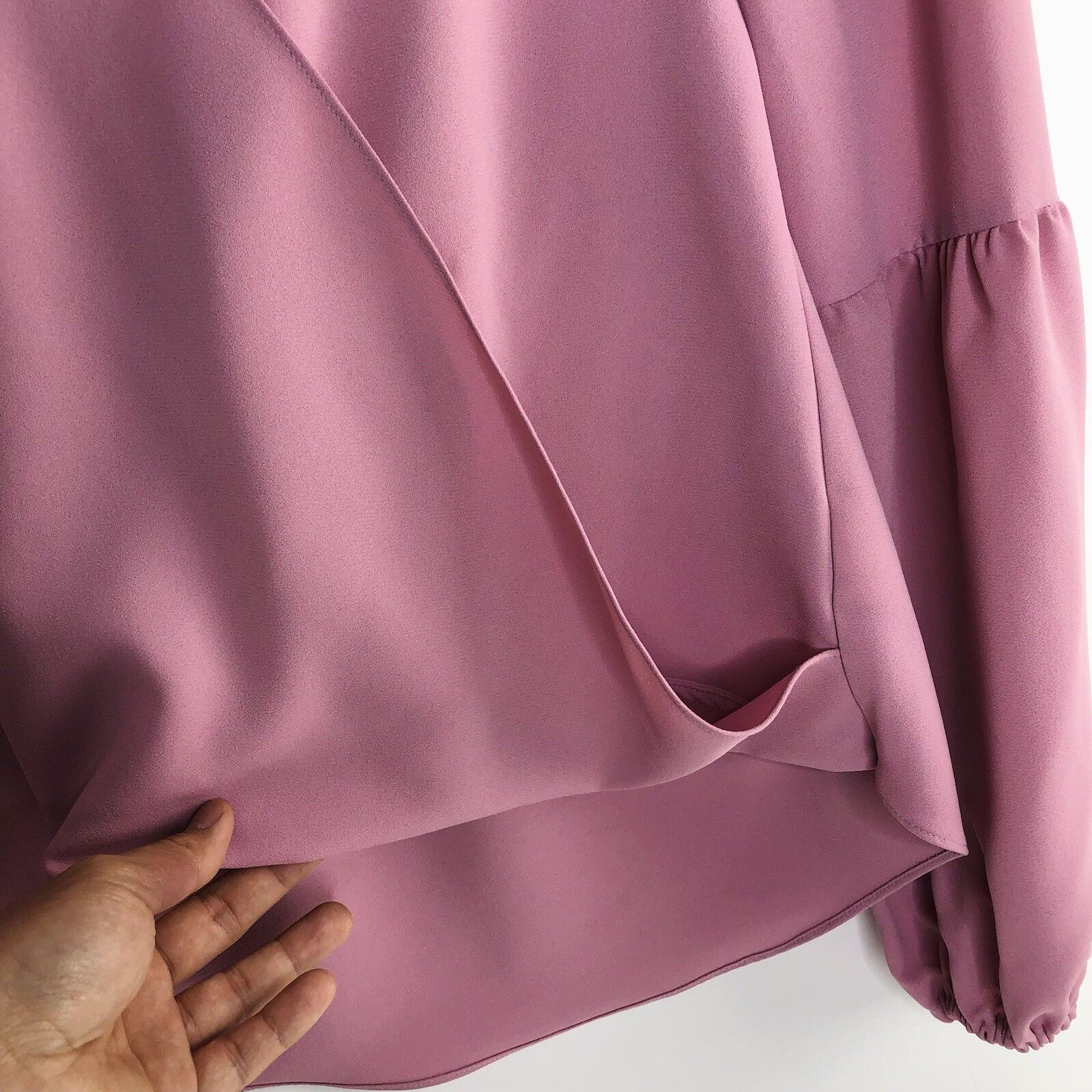 Bar III Bar III Womens Pink Blouse S Shirt Balloon Sleeve Wrap Size S / US 4 / IT 40 - 4 Thumbnail