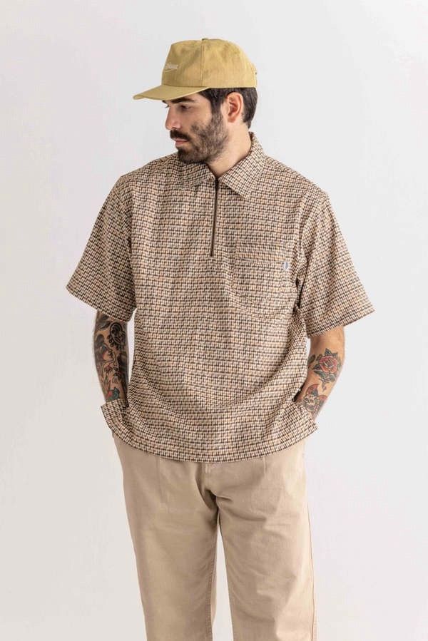 General Admission General Admission Quarter Zip Shirt in Beige Check Size US XL / EU 56 / 4 - 7 Thumbnail