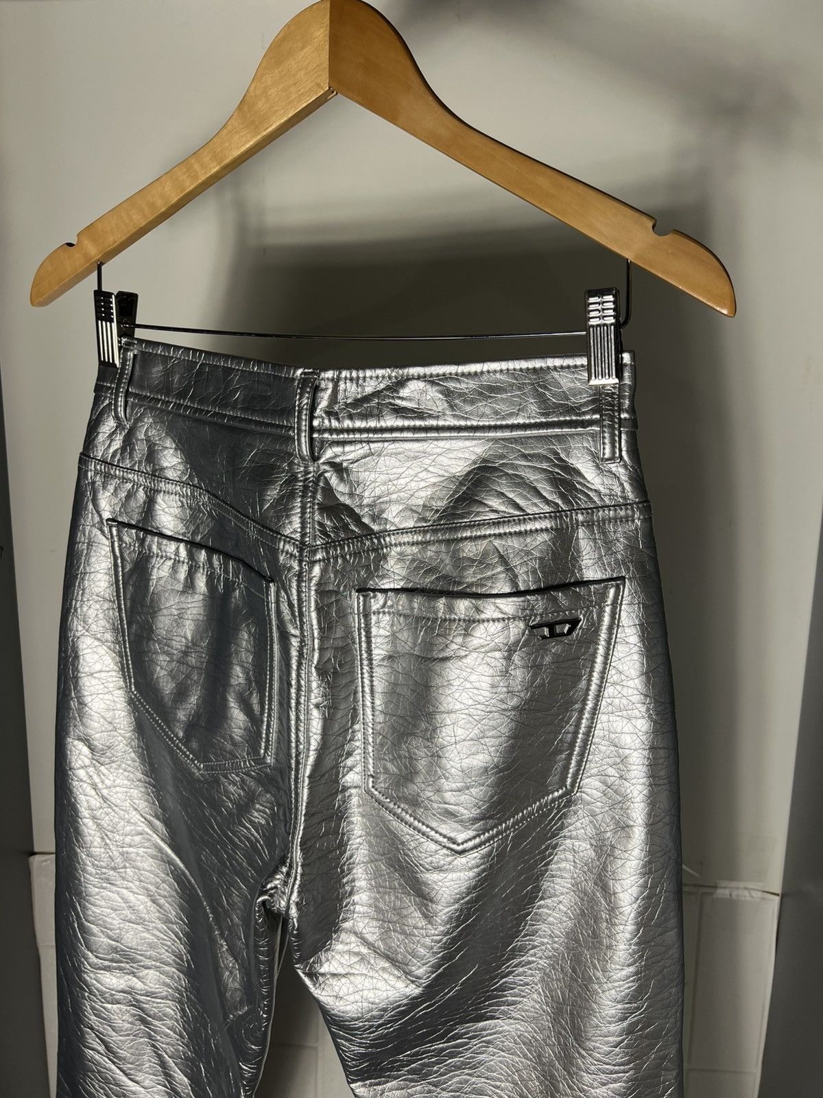 Diesel Black Gold VERY RARE DIESEL P-ARCY SILVER METAL DESIGNER PANTS LUXURY Size 27" / US 4 / IT 40 - 13 Thumbnail