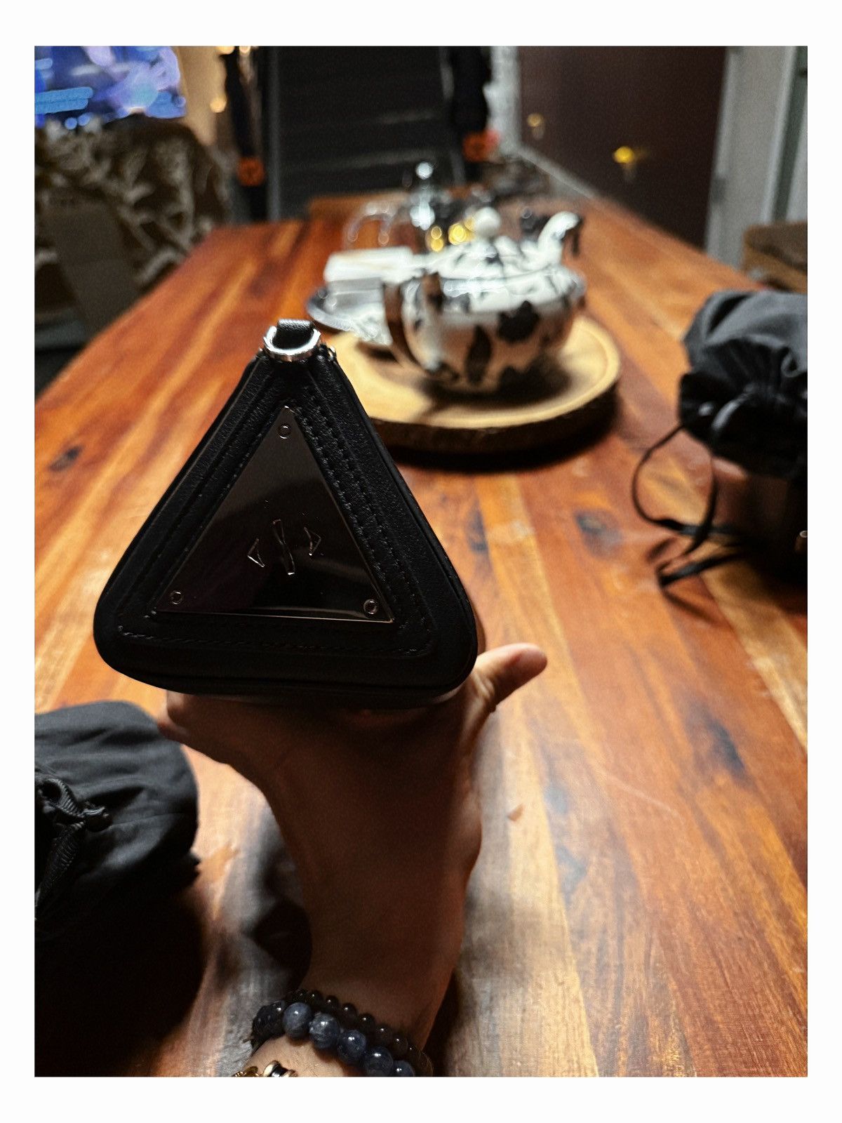 Other Sculptural Black Triangle Clutch – Modern Minimalist Luxury Size ONE SIZE - 3 Thumbnail