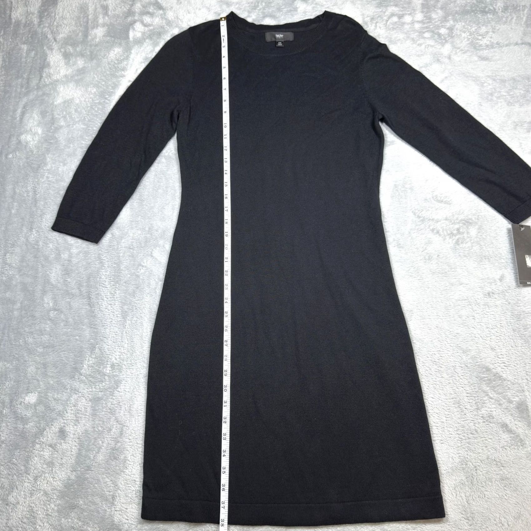 Mossimo Mossimo Sweater Dress Womens Medium Black Pullover 3/4 Sleeve Casual Knit Crew Neck Long Sleeve Size M / US 6-8 / IT 42-44 - 4 Thumbnail